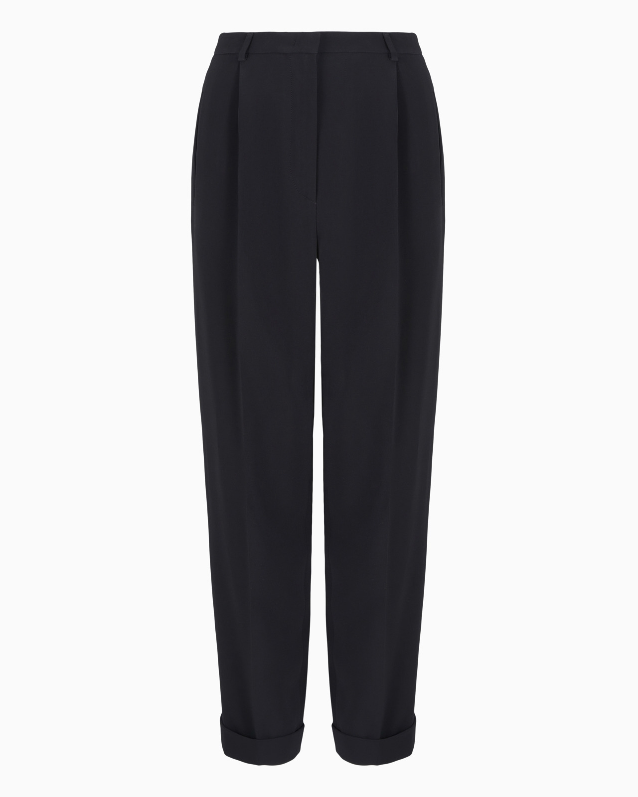 Straight-leg one-pleat trousers in viscose cady - 1