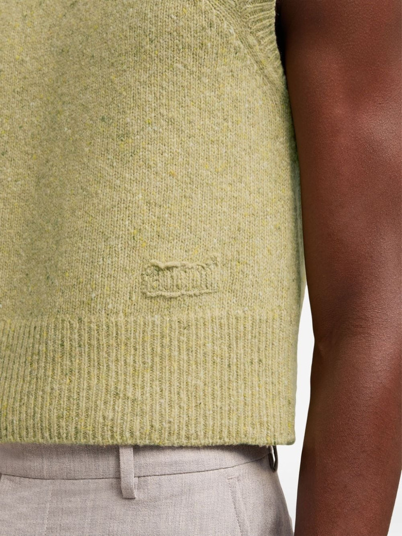 logo-embroidered knitted vest 5