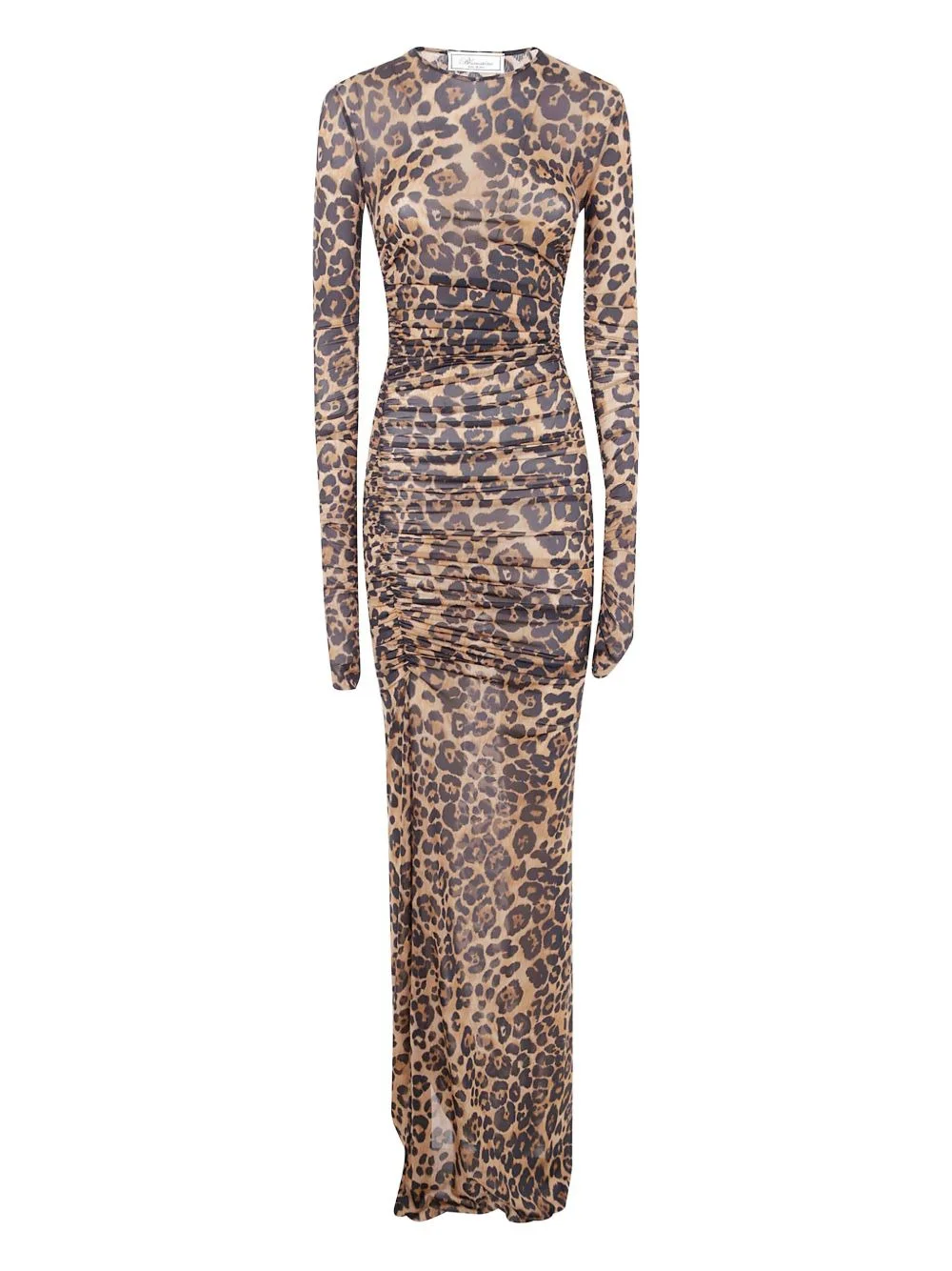 leopard-print ruched maxi dress - 1
