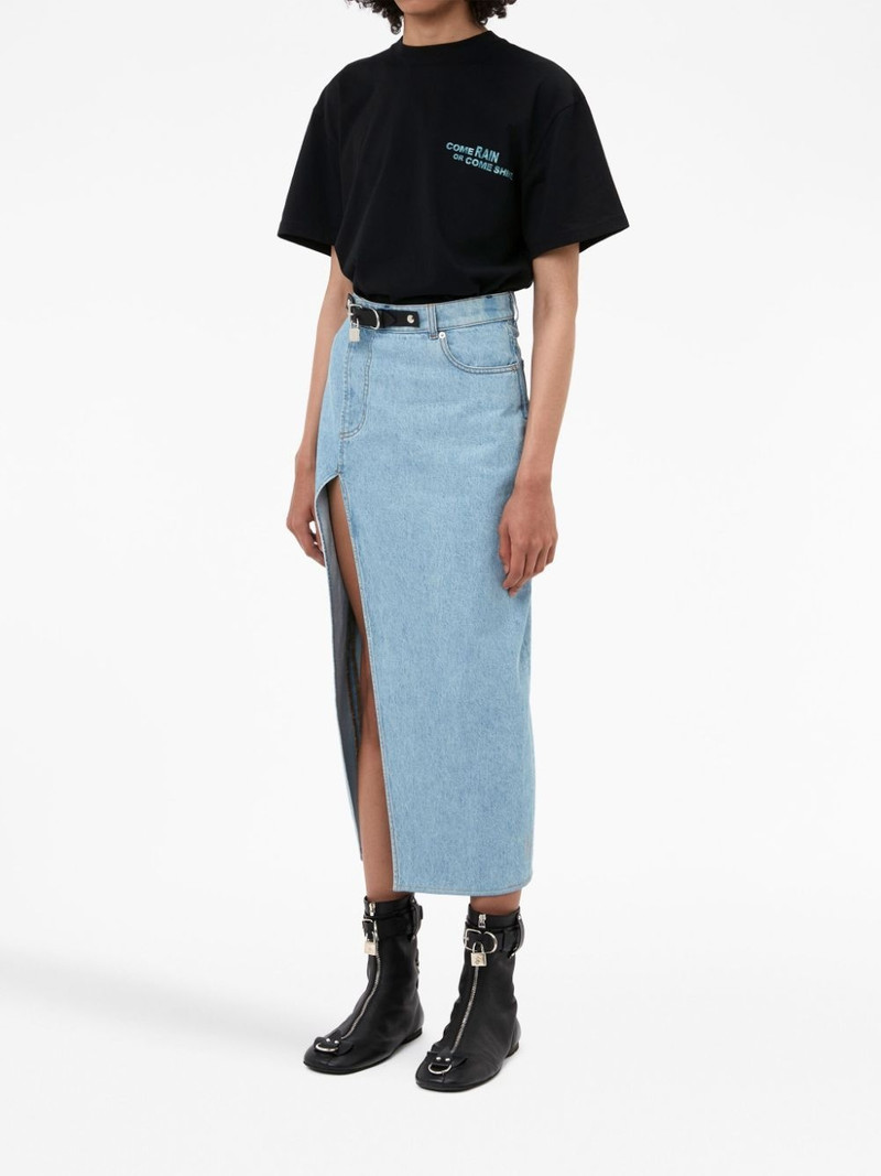 JW Anderson PADLOCK STRAP LONG SLIT DENIM SKIRT outlook