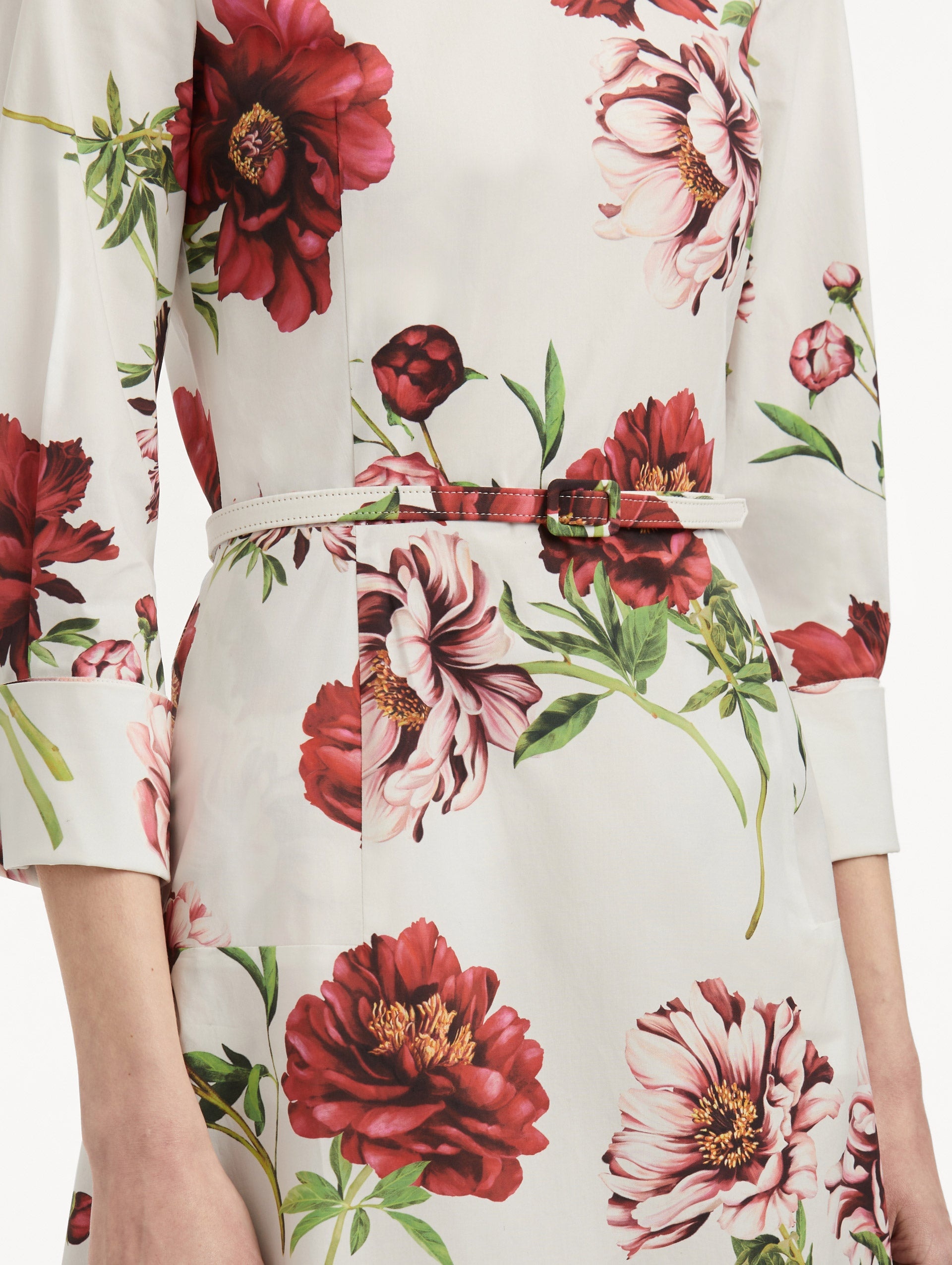 PEONY COTTON POPLIN 3/4 SLEEVE DRESS - 5