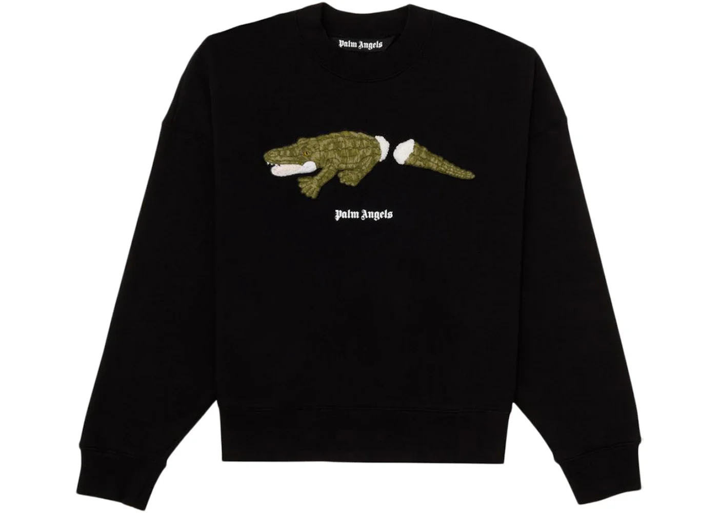 Palm Angels Croco Sweatshirt Black/Green - 1