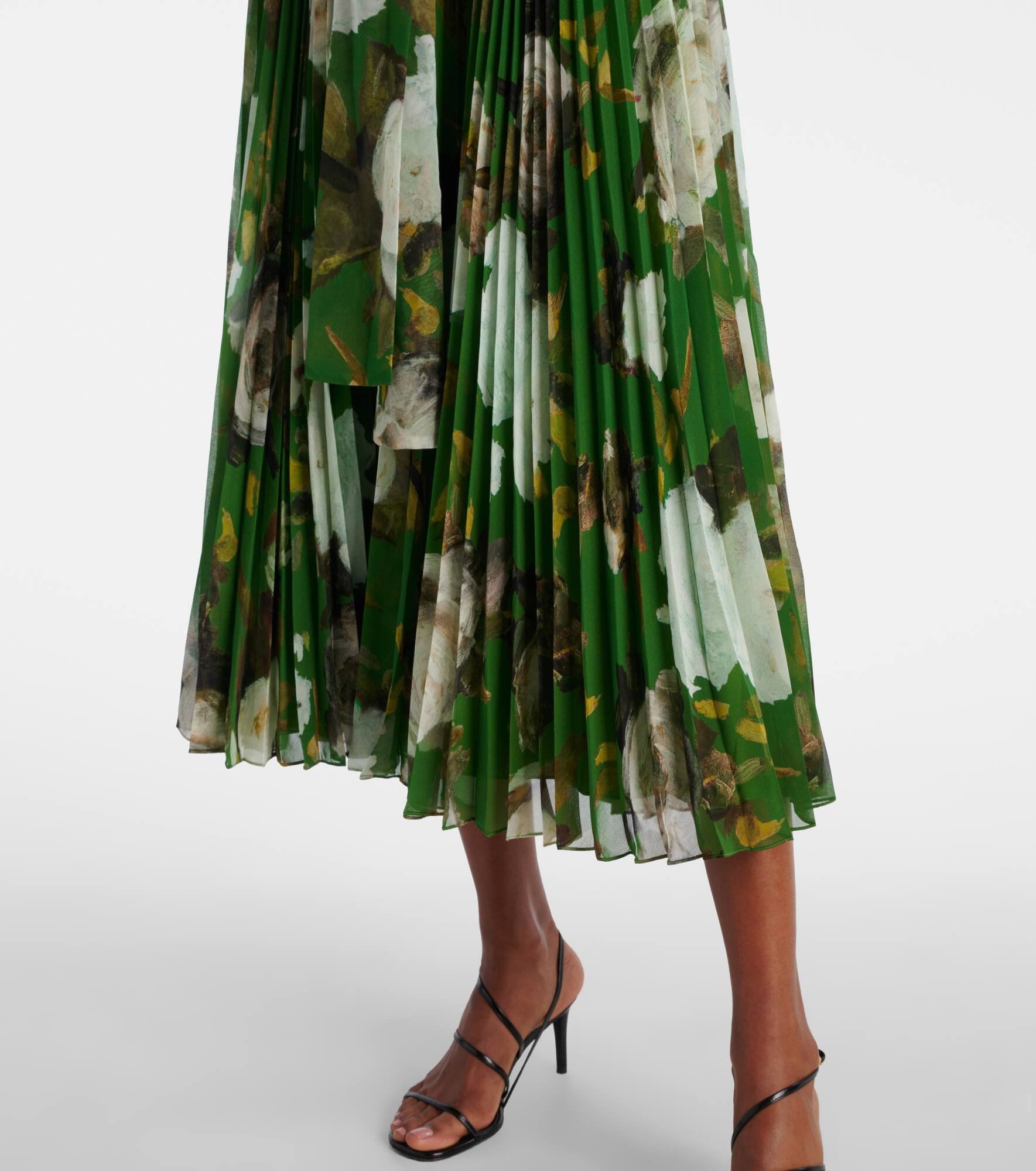 Floral pleated midi dress - 6