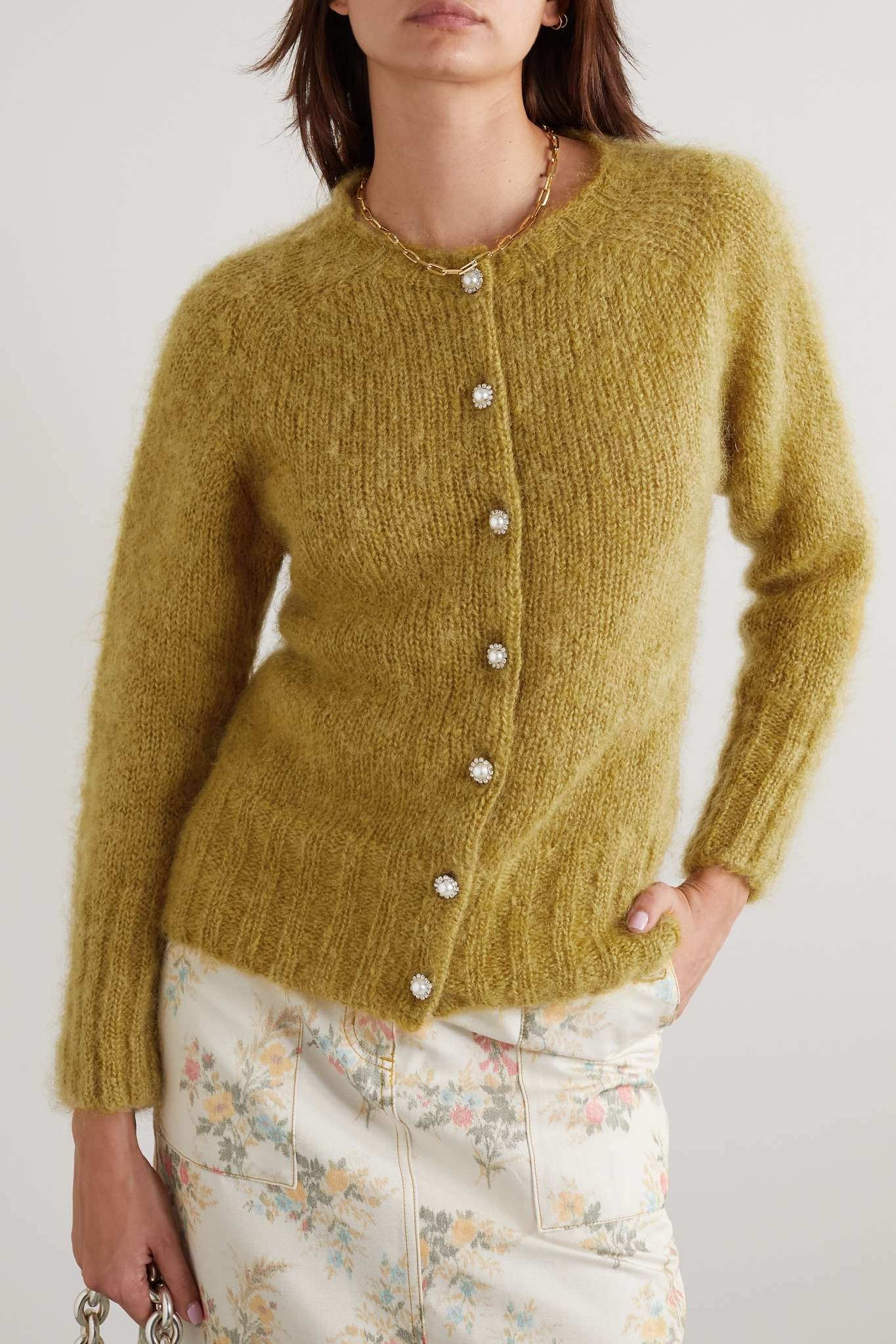 Vanessa embellished mohair-blend cardigan - 3