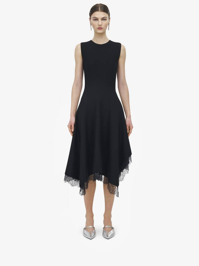 Alexander McQueen Lace Detail Asymmetric Dress outlook