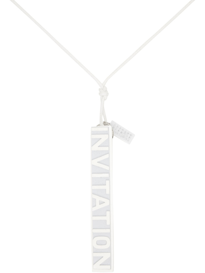 MM6 Maison Margiela White 'Invitation' Necklace outlook