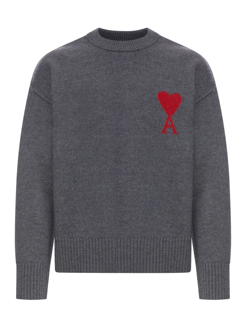 Ami Paris Men Ami De Coeur Wool Sweater - 1