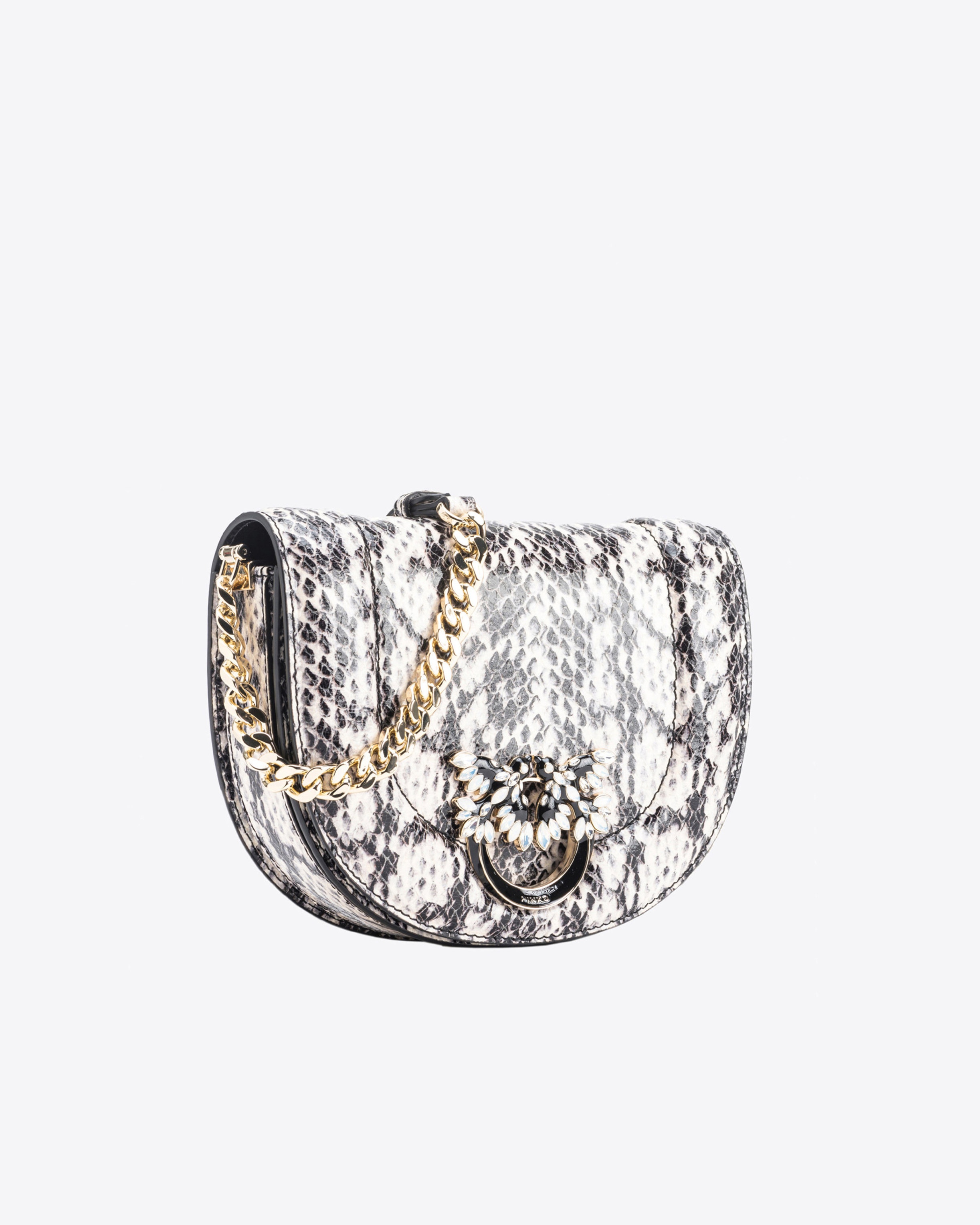 PINKO GALLERIA MINI LOVE BAG CLICK ROUND IN REPTILE-PRINT LEATHER - 3