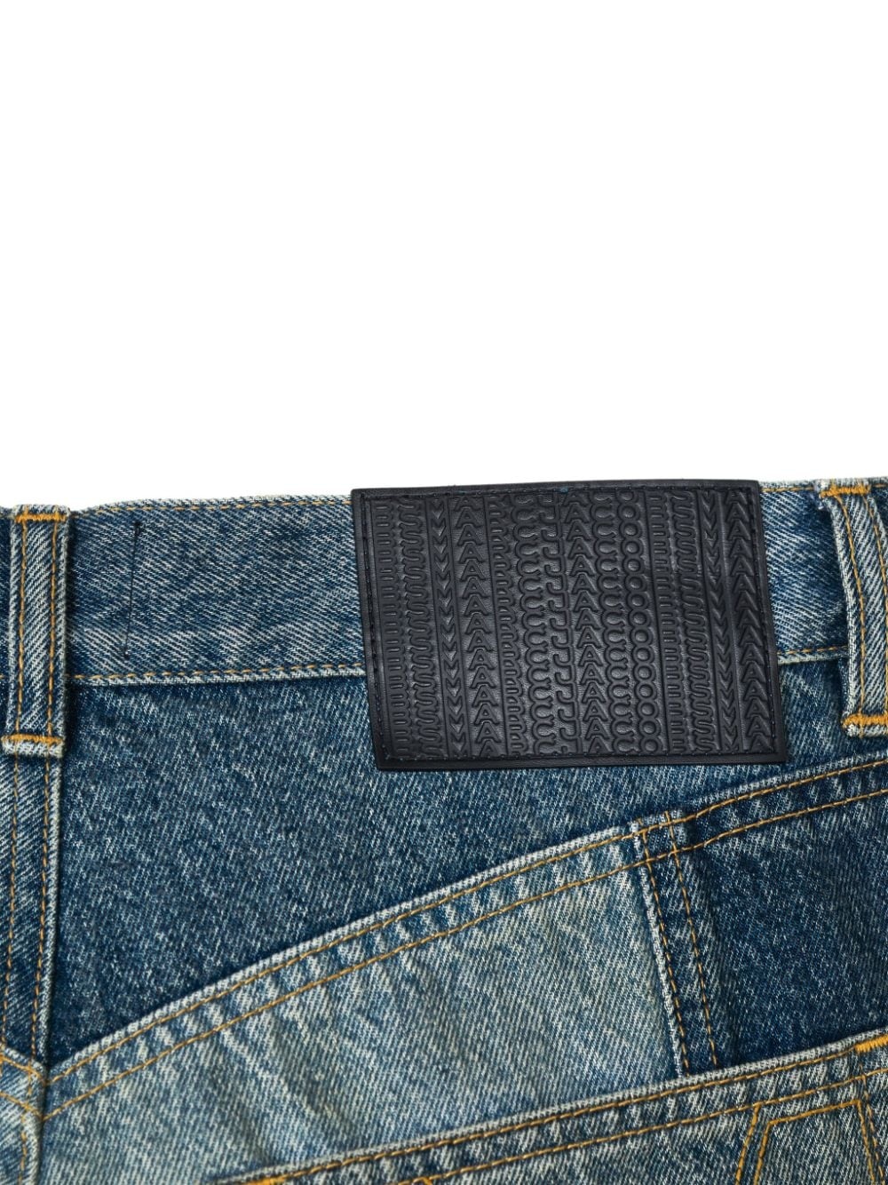 patchwork cropped flared jeans - 5