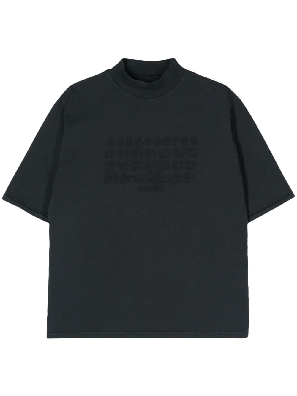 numbers-embroidery cotton T-shirt - 1