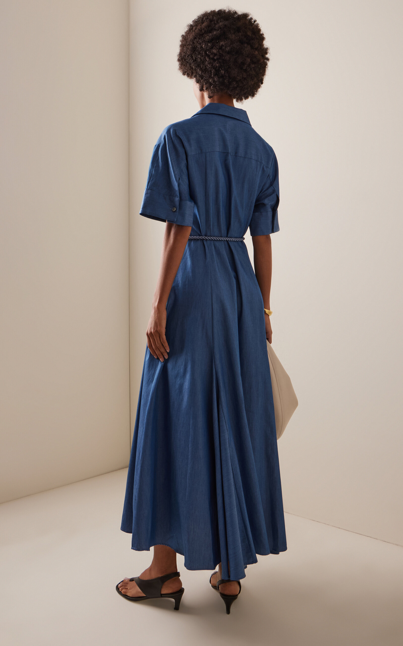 Chambray Caftan Shirt Dress blue - 4