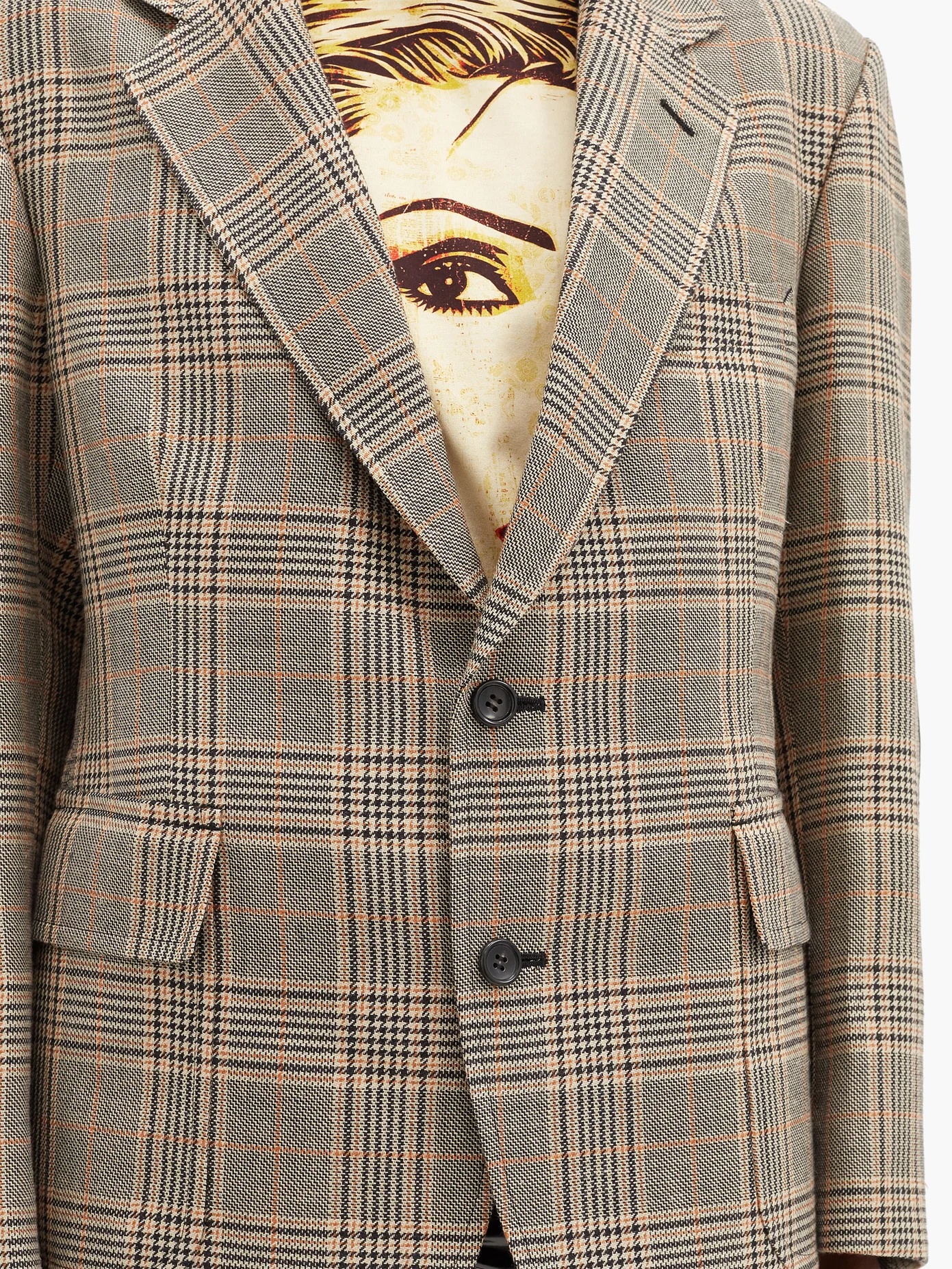 Single-breasted elbow-patch checked tweed blazer - 3