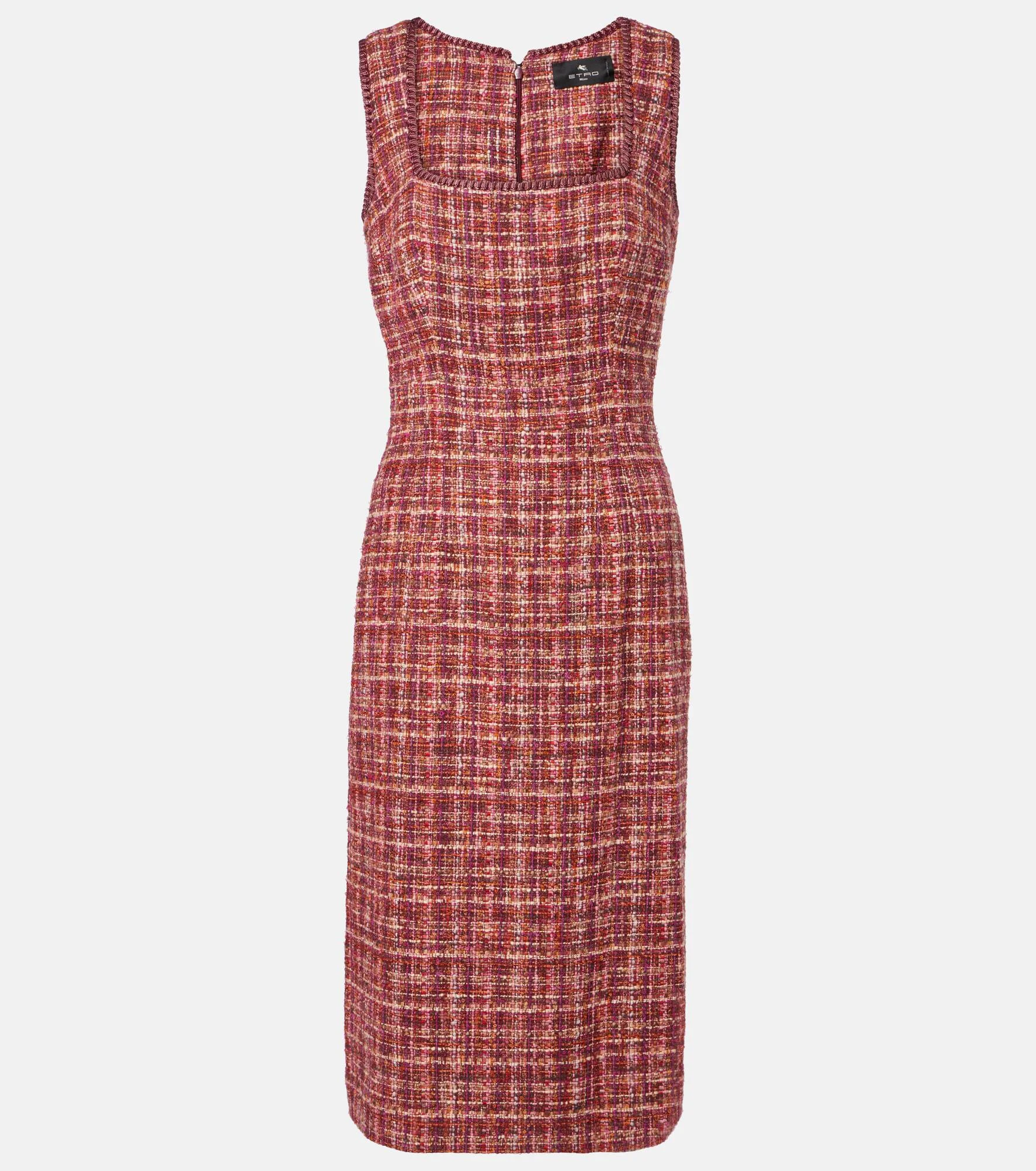 Cotton and wool-blend midi dress - 1