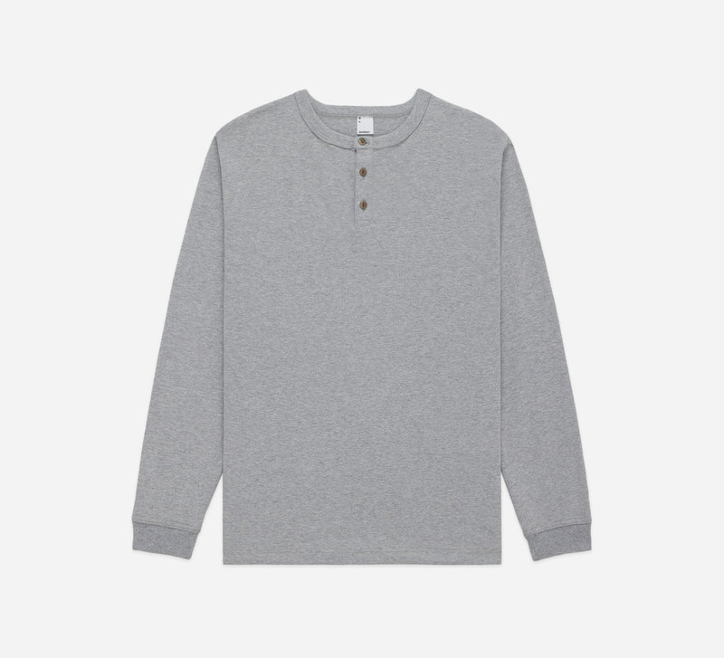 Long Sleeve Henley - Heather Grey 1