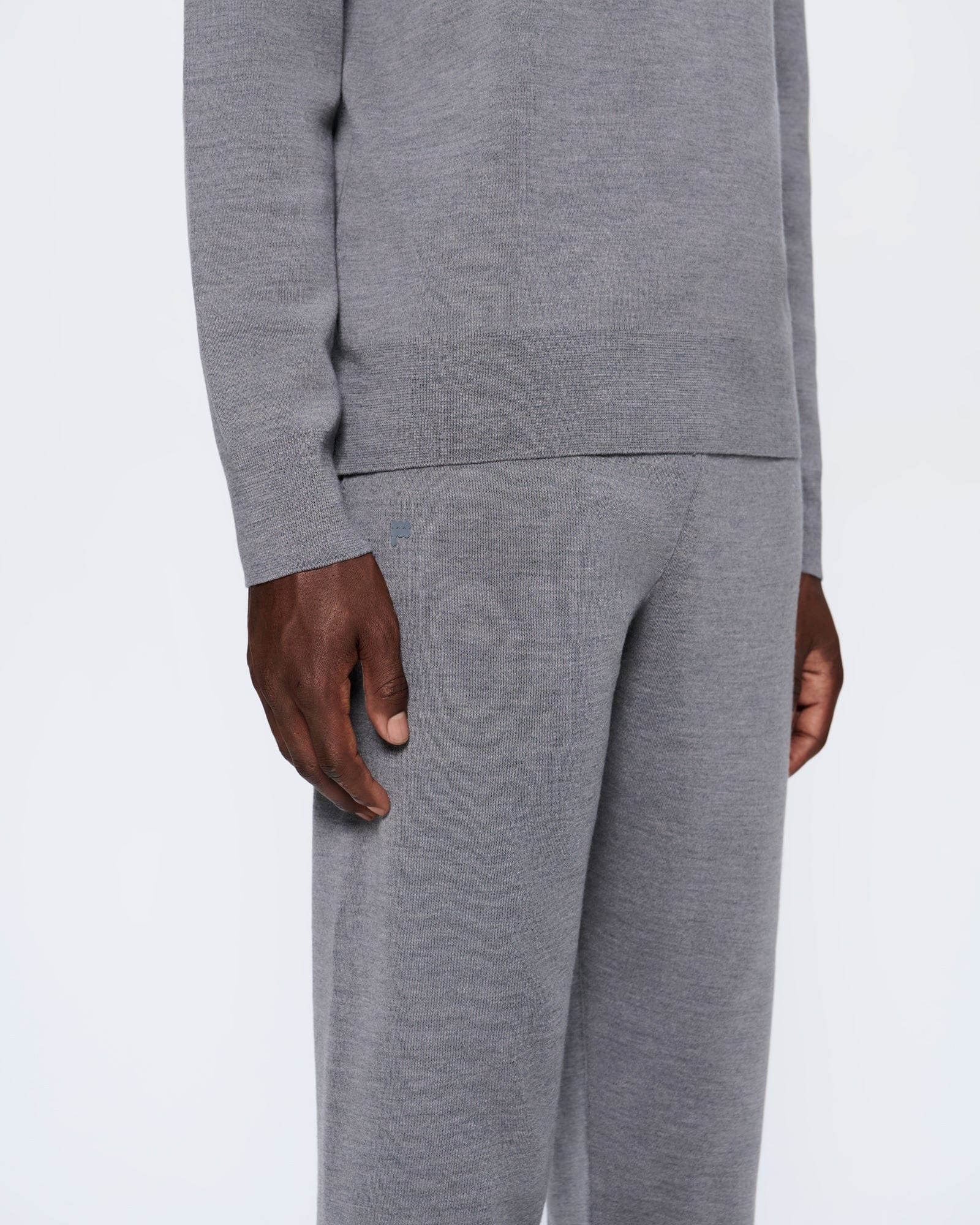 Mens DNA Regenerative Merino Wool Track Pants - Grey Marl - 4