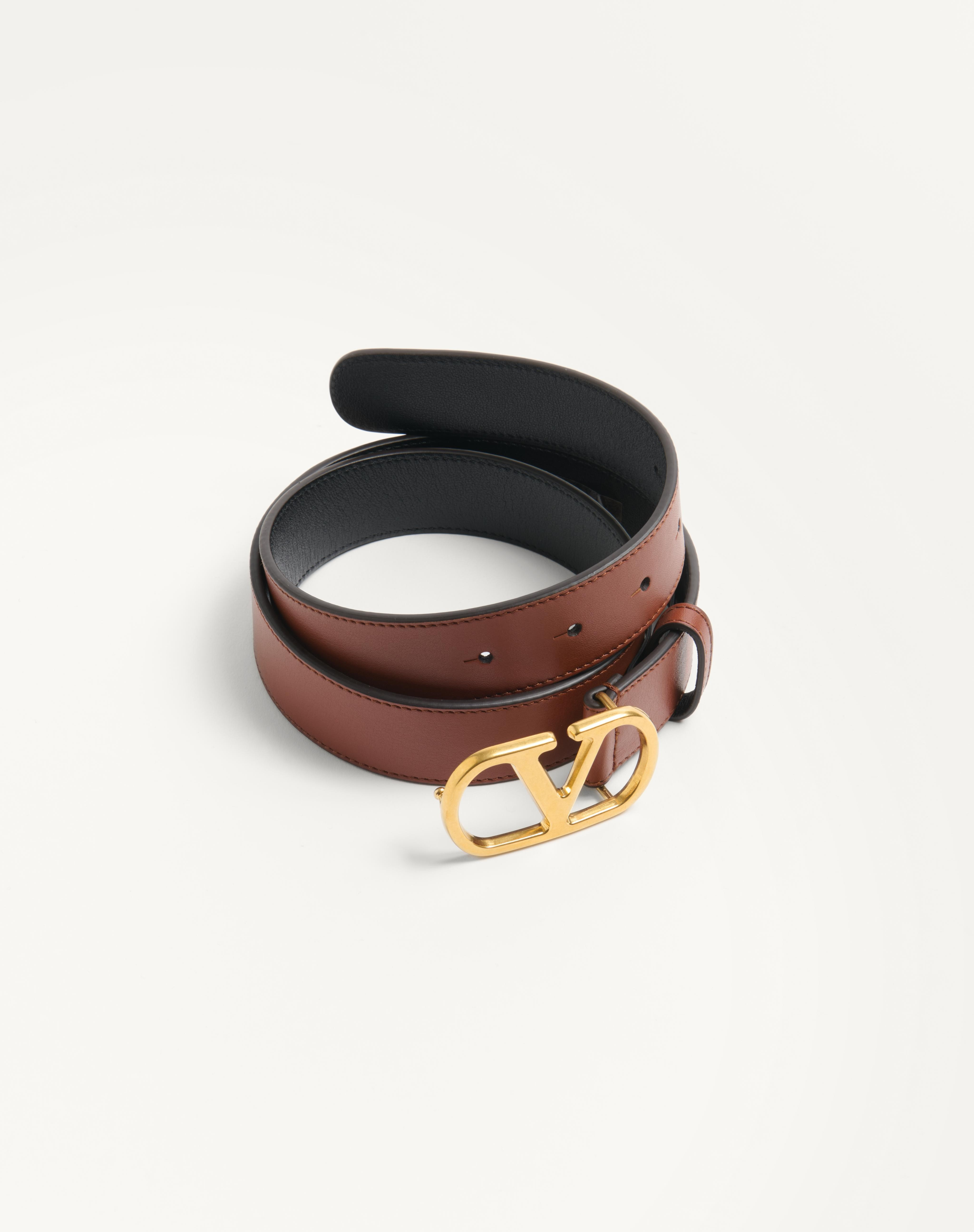 VLOGO SIGNATURE BELT IN SHINY CALFSKIN 30 MM - 2