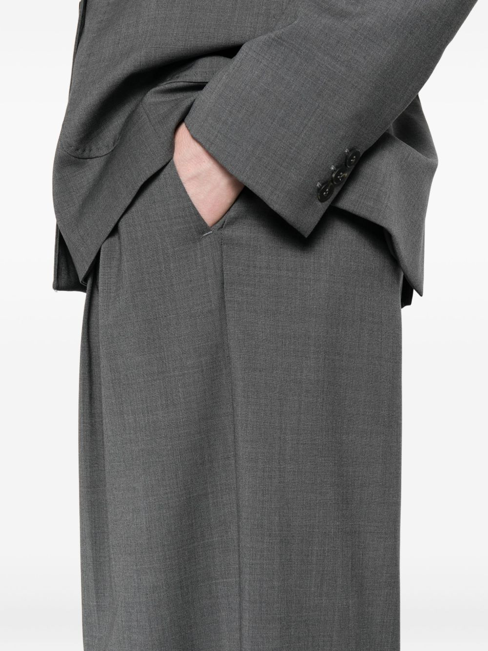 pleated wide-leg trousers - 5