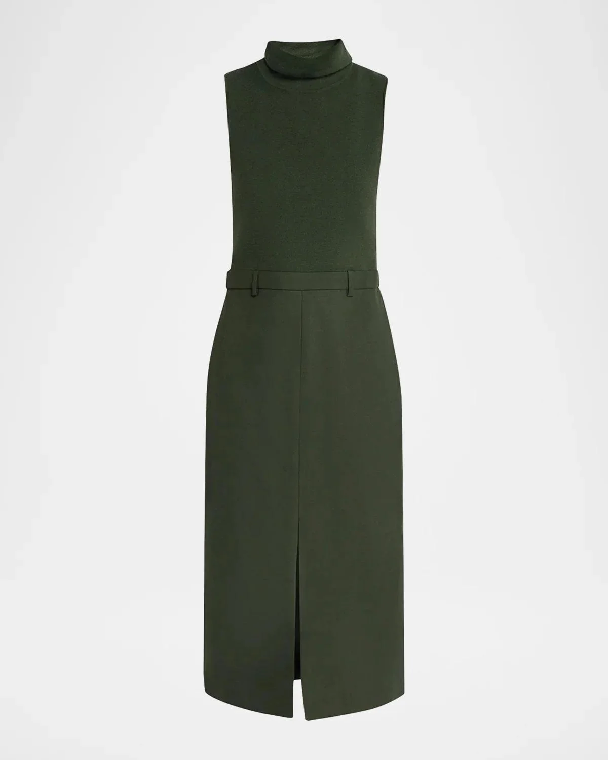 Funnel-Neck Combo Midi Dress - 1