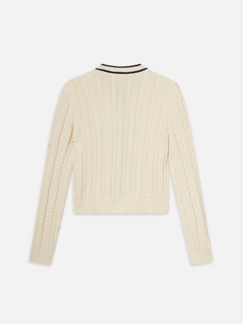 The Trimmed Cardi in Cream Multi 4