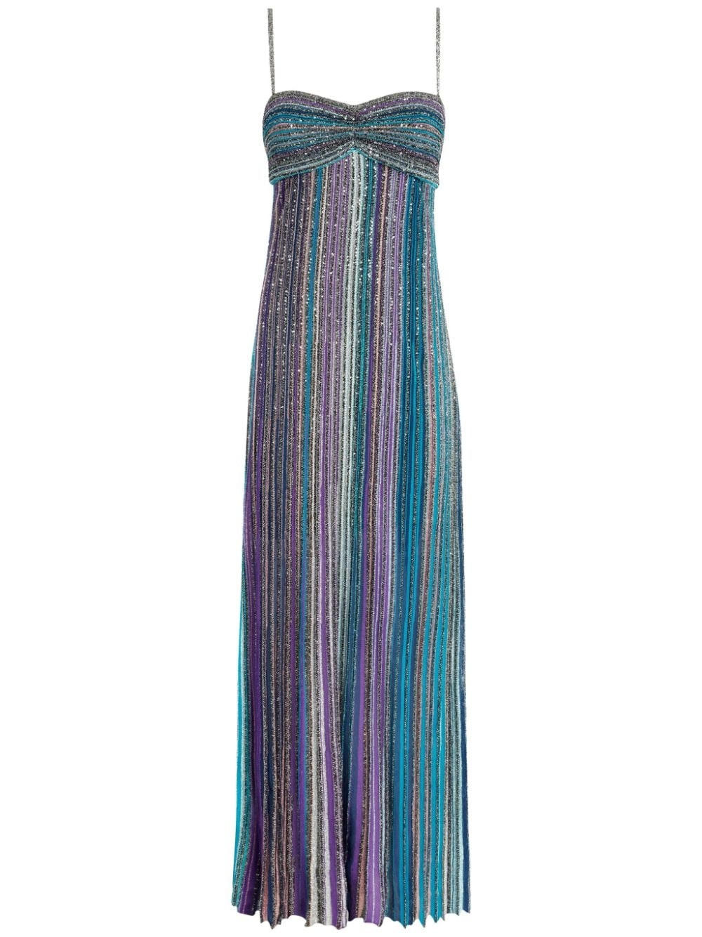 pleated lamÃ© long dress - 1