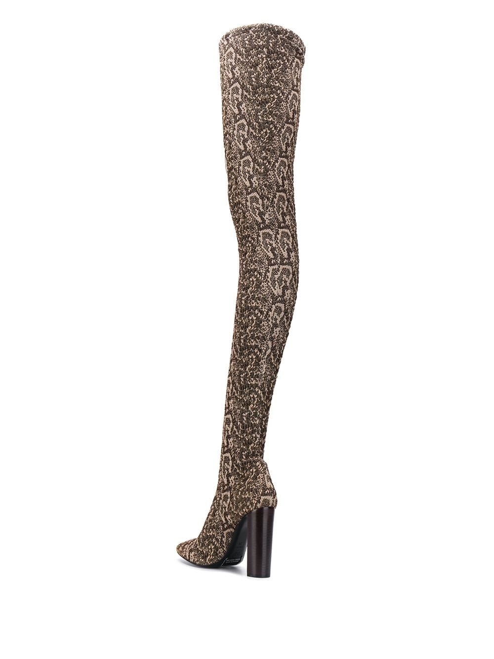 snakeskin-effect 110mm thigh-high boots - 3