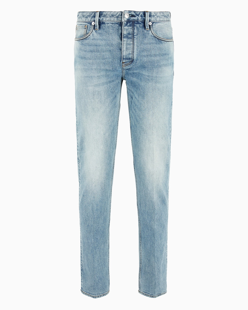 J75 Slim-fit, stone-washed denim jeans with whisker lines 1