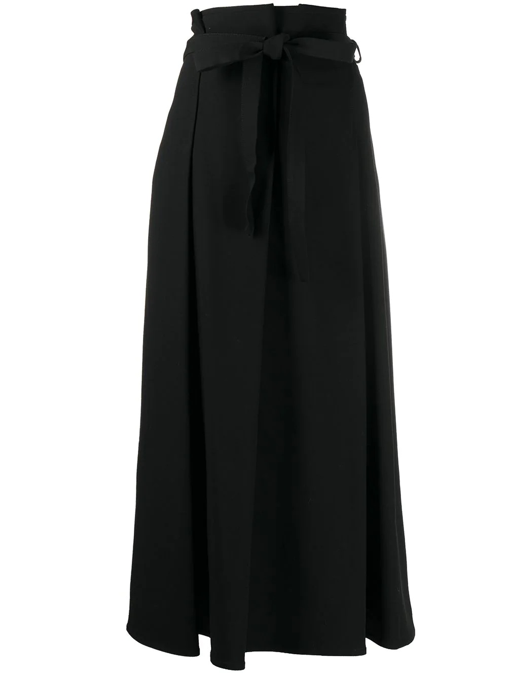 tied waist silk skirt - 1