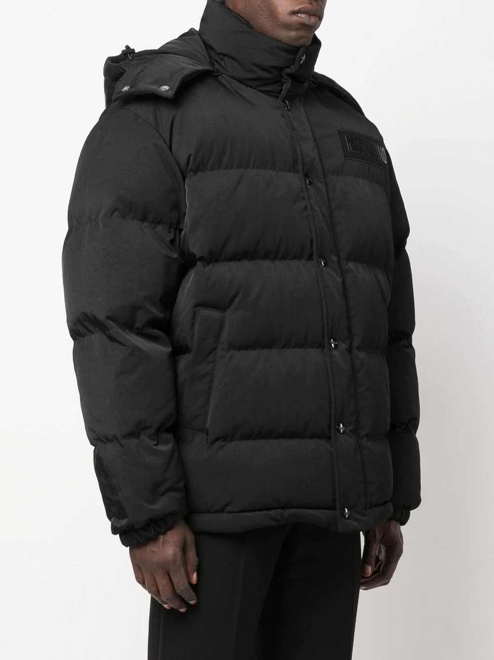 logo-patch puffer jacket - 3