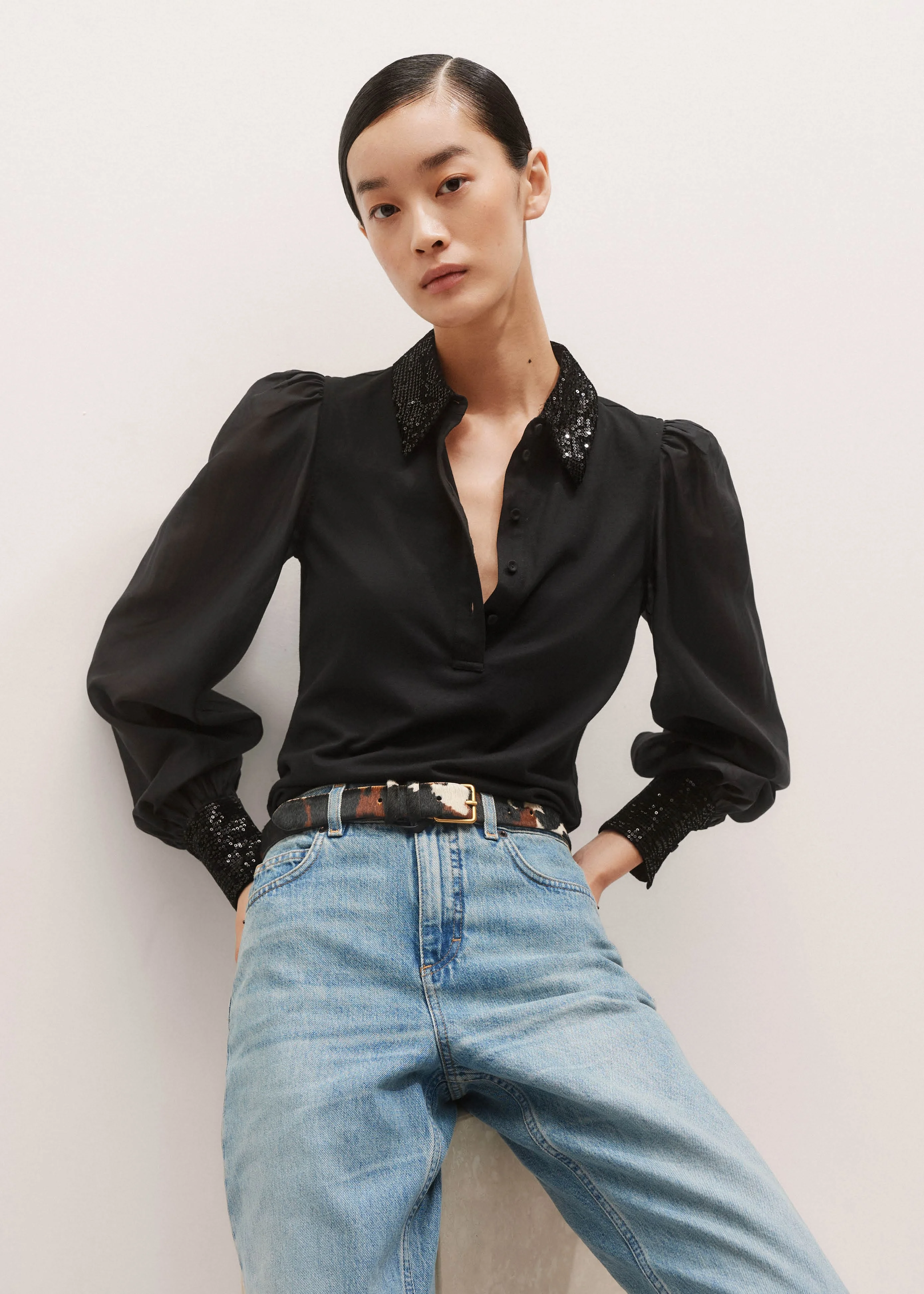 Sequin Layering Shirt - 1