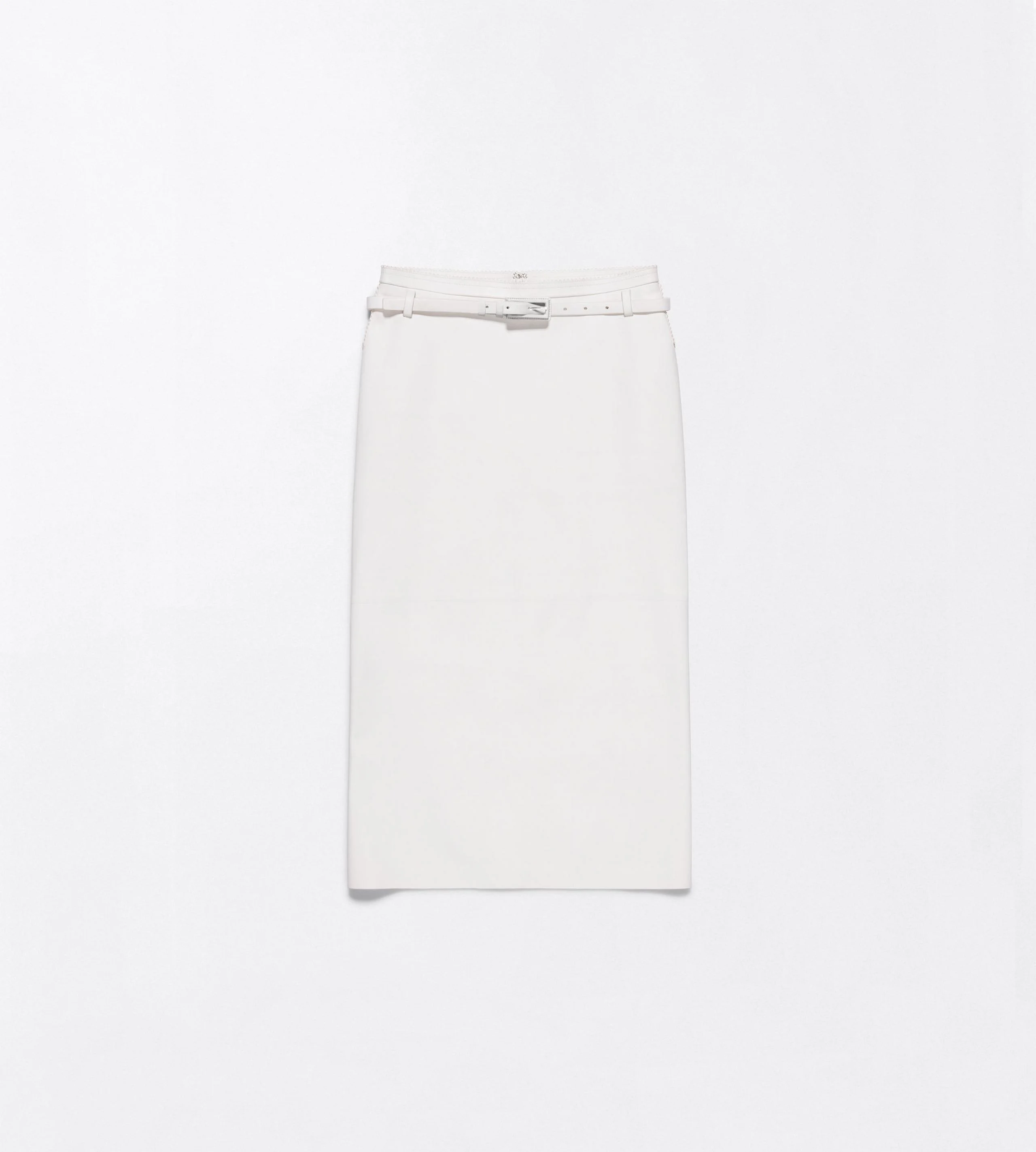 GUANTERIA LEATHER PENCIL SKIRT WITH BELT DETAIL - 1