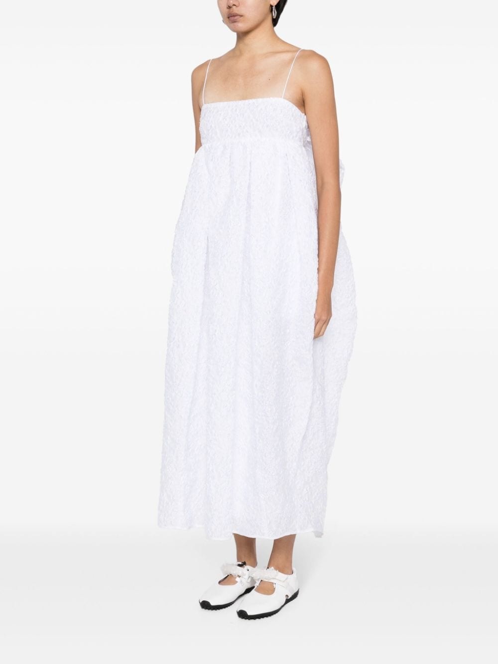 【CECILIE BAHNSEN】VILMA DRESS Cecilie Bahnsen White Vilma Midi Dress Cecilie Bahnsen
