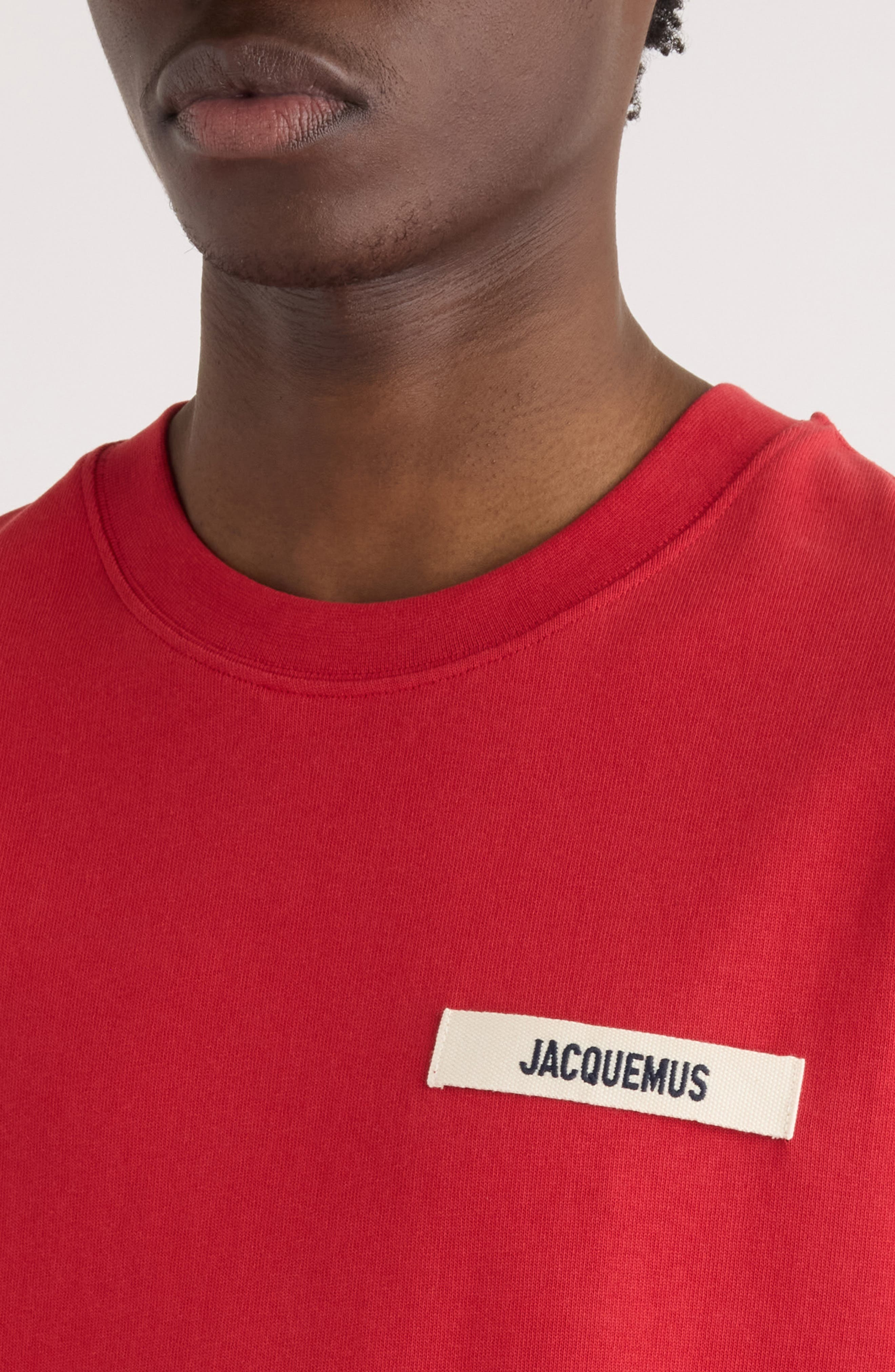 Jacquemus Le T-Shirt Gros Grain Cotton T-Shirt in Dark Red at Nordstrom - 5