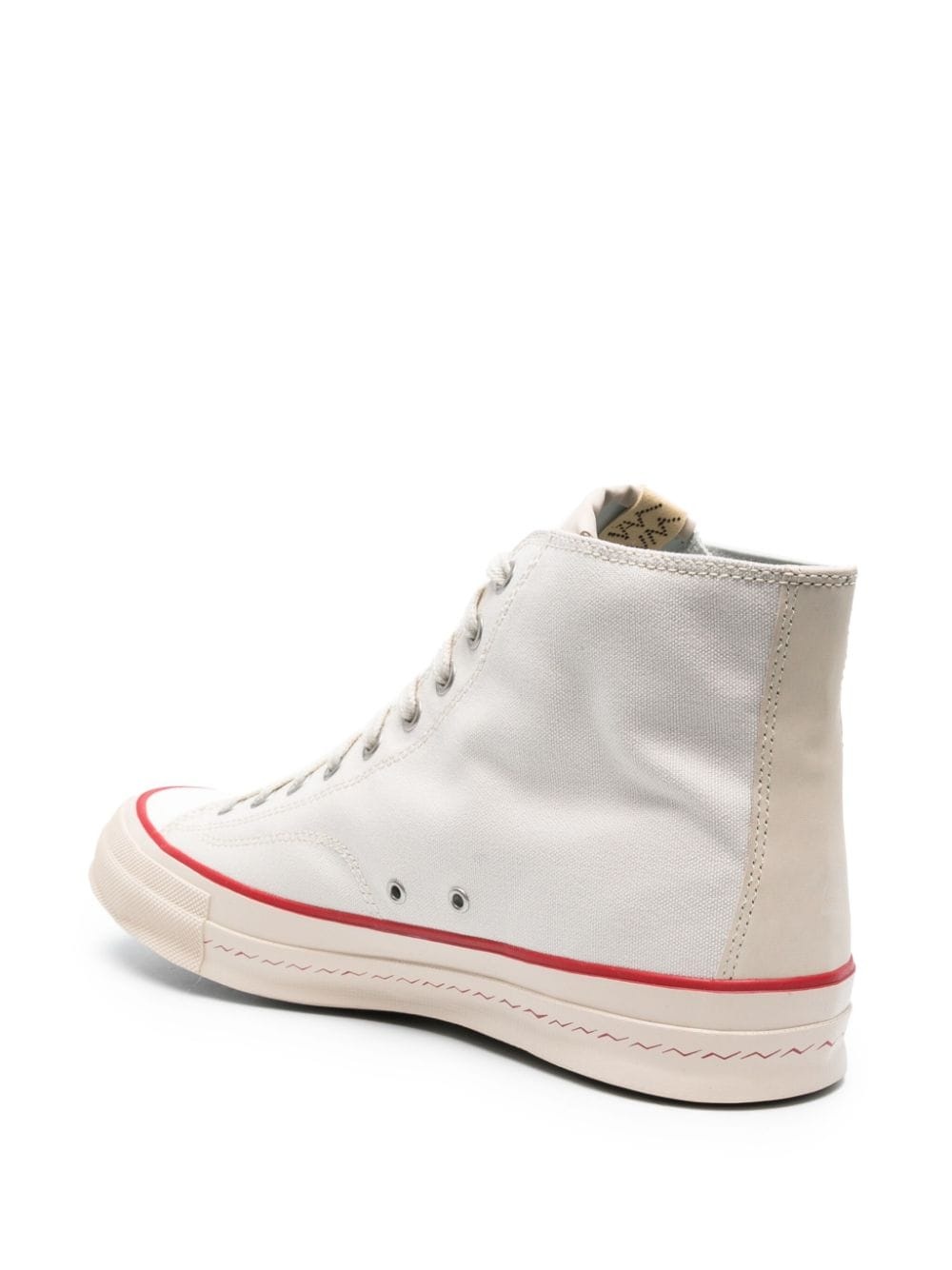 leather contrast canvas sneakers - 3