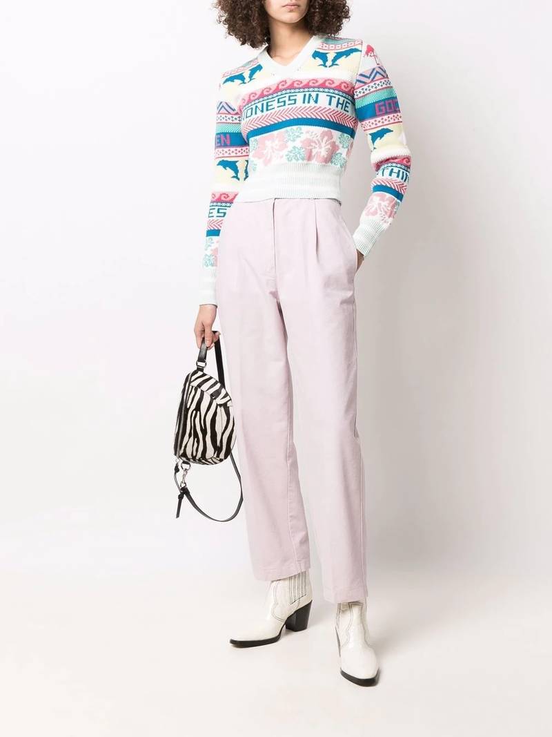 Golden Goose patterned knit cropped jumper outlook