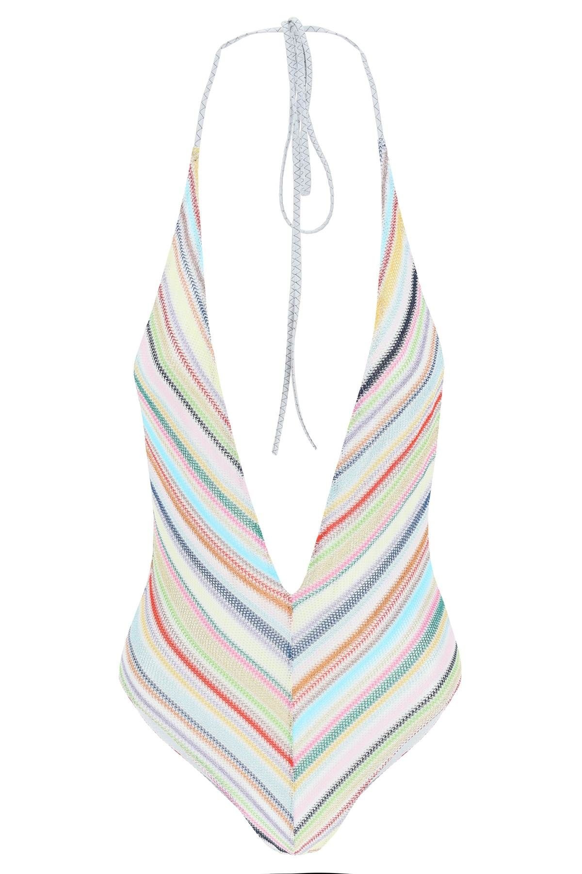 MULTICOLOUR STRIPED SWIMSUIT - 1