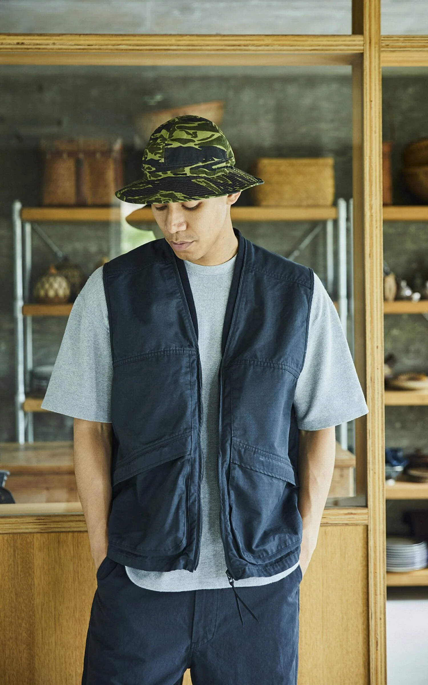 ORSLOW UTILITY VEST NAVY - 1