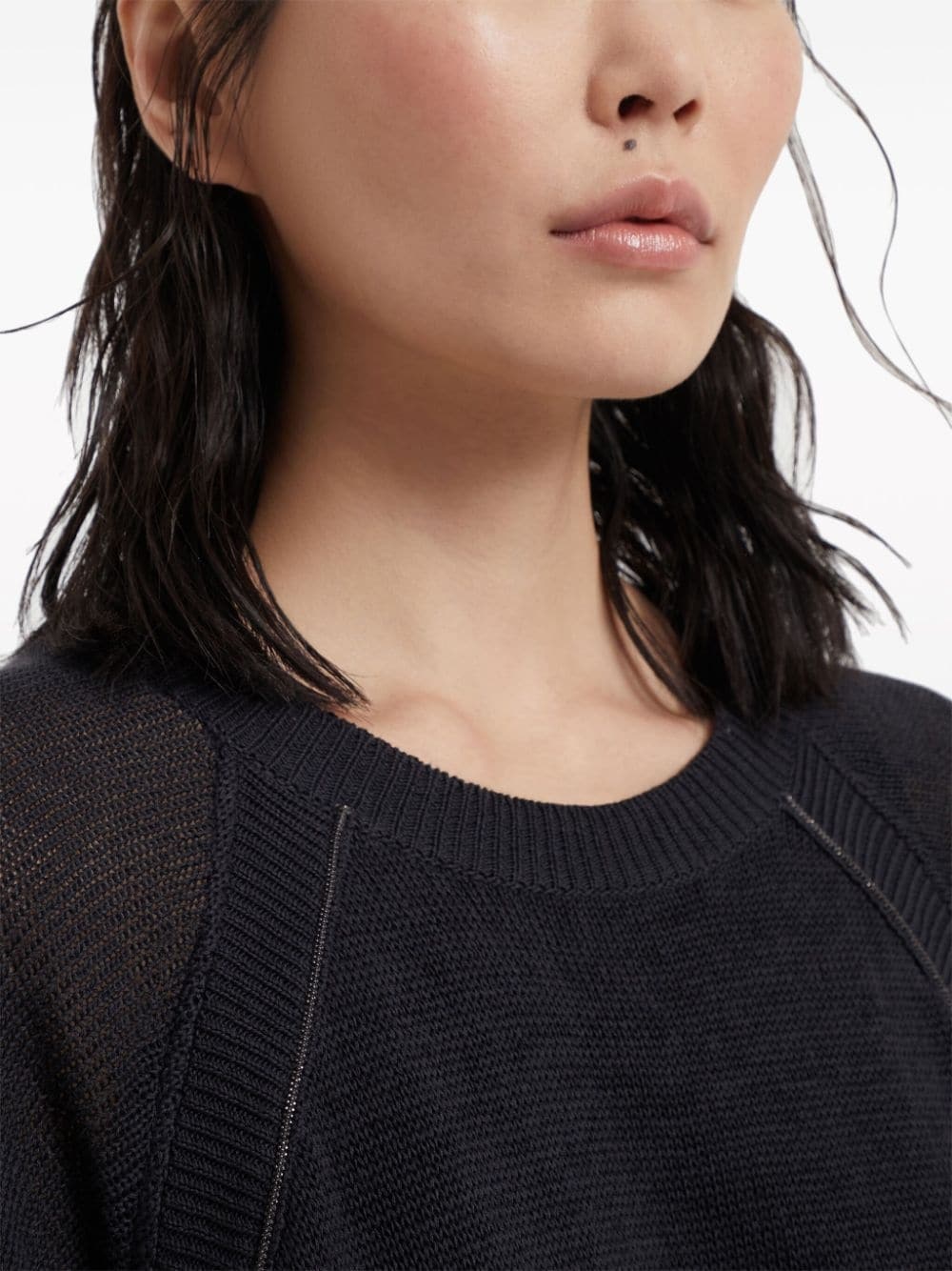 fine-knit cotton T-shirt dress - 5