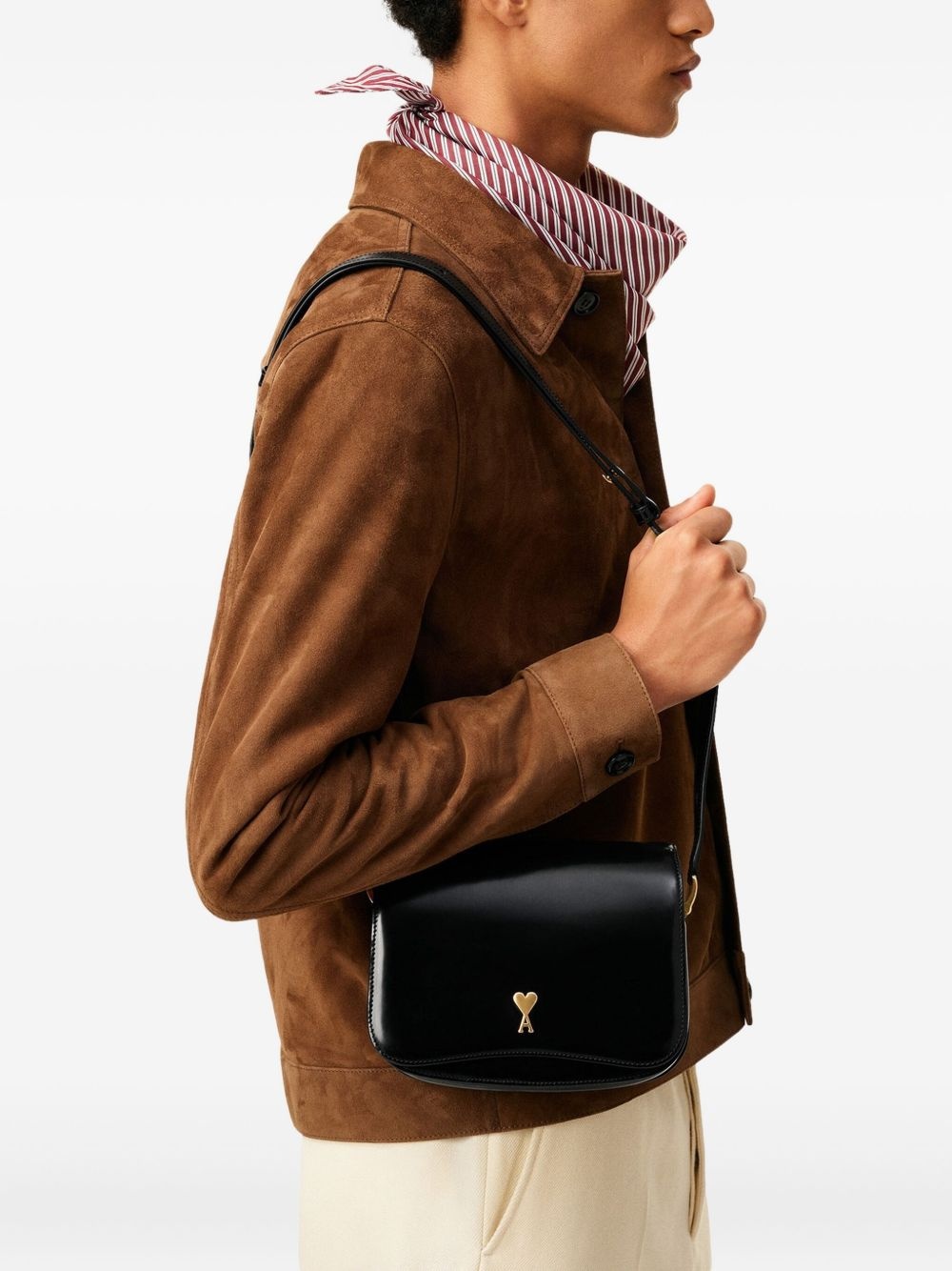 heart-motif leather shoulder bag - 2
