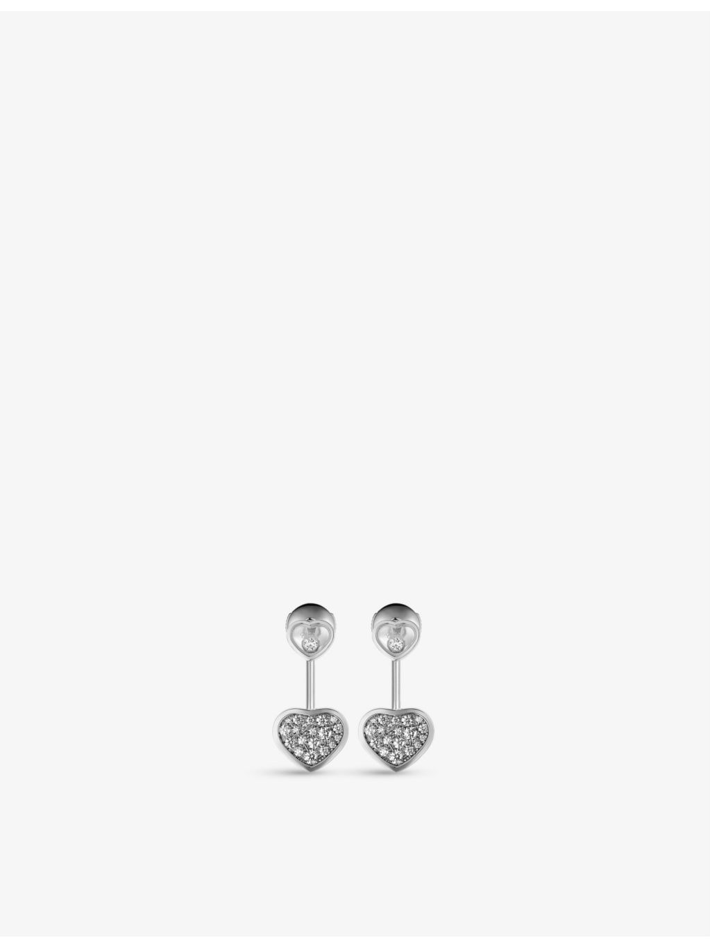 Happy Hearts 18ct white-gold and 0.44ct diamond earrings - 1