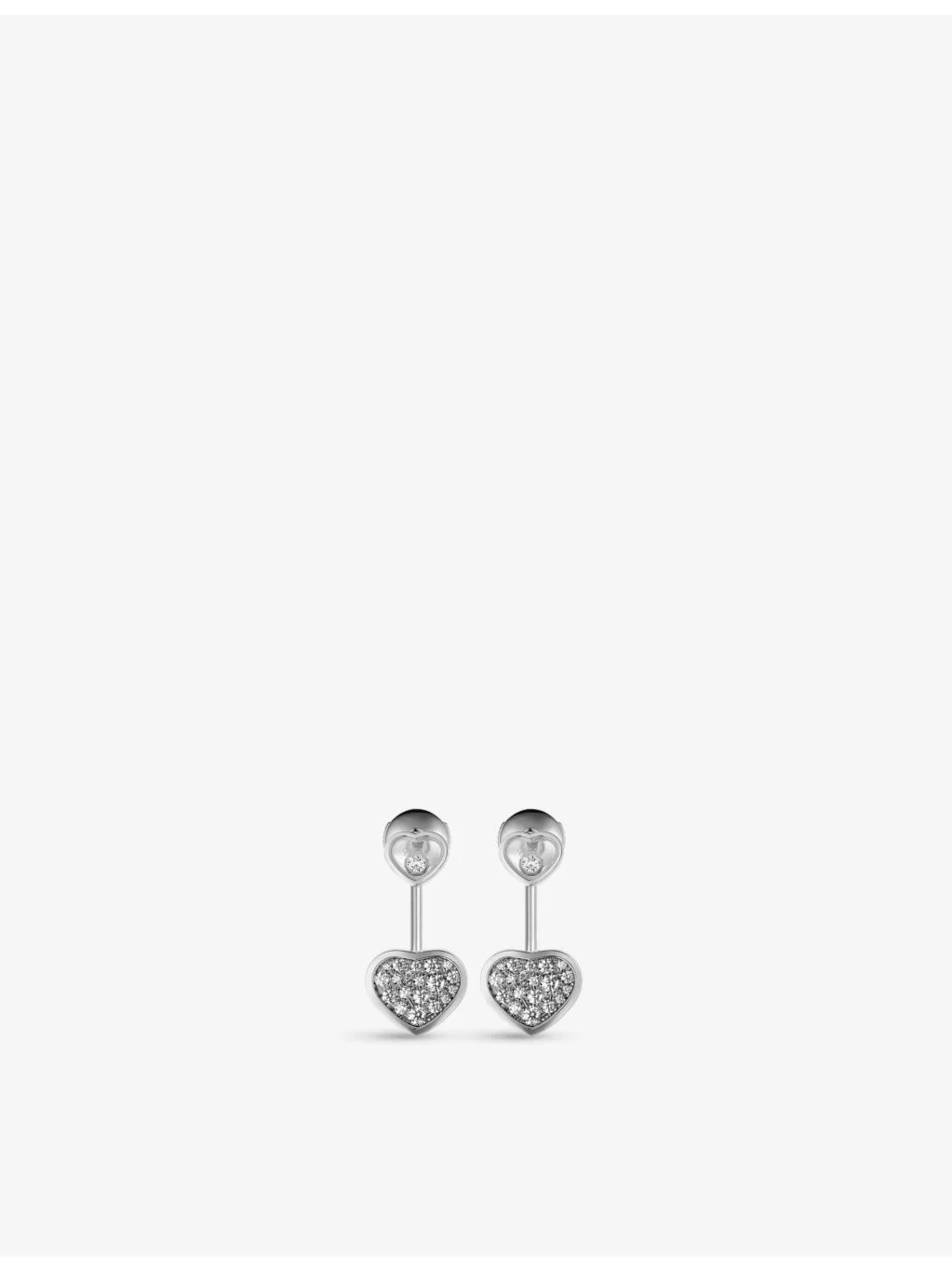 Happy Hearts 18ct white-gold and 0.44ct diamond earrings - 1