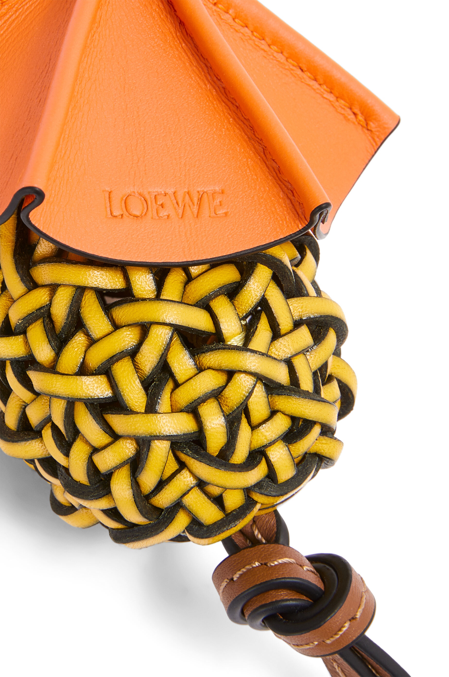 Pineapple cocktail charm in calfskin and brass - 2