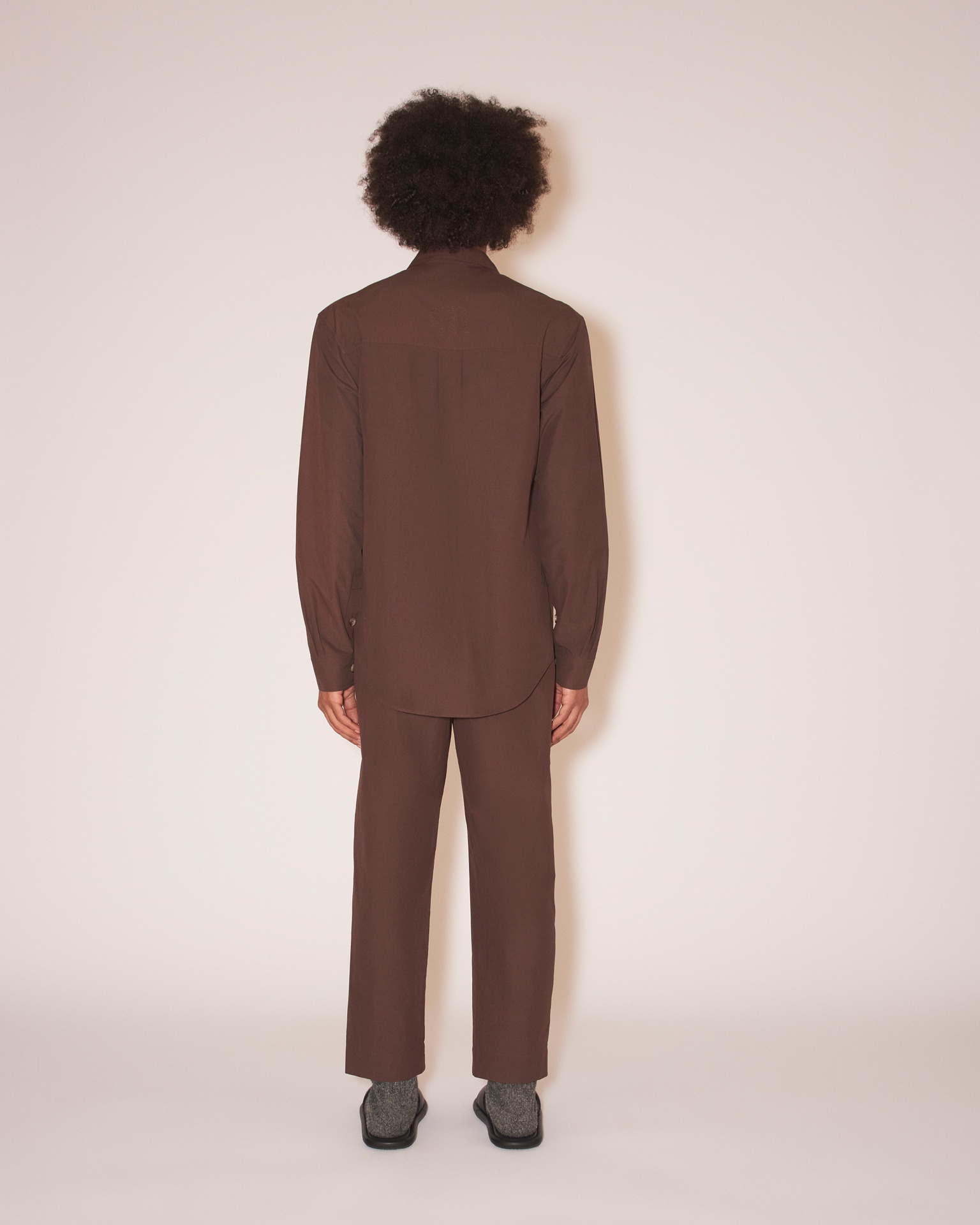 JARI - Laser-cut shirt - Dark brown - 4