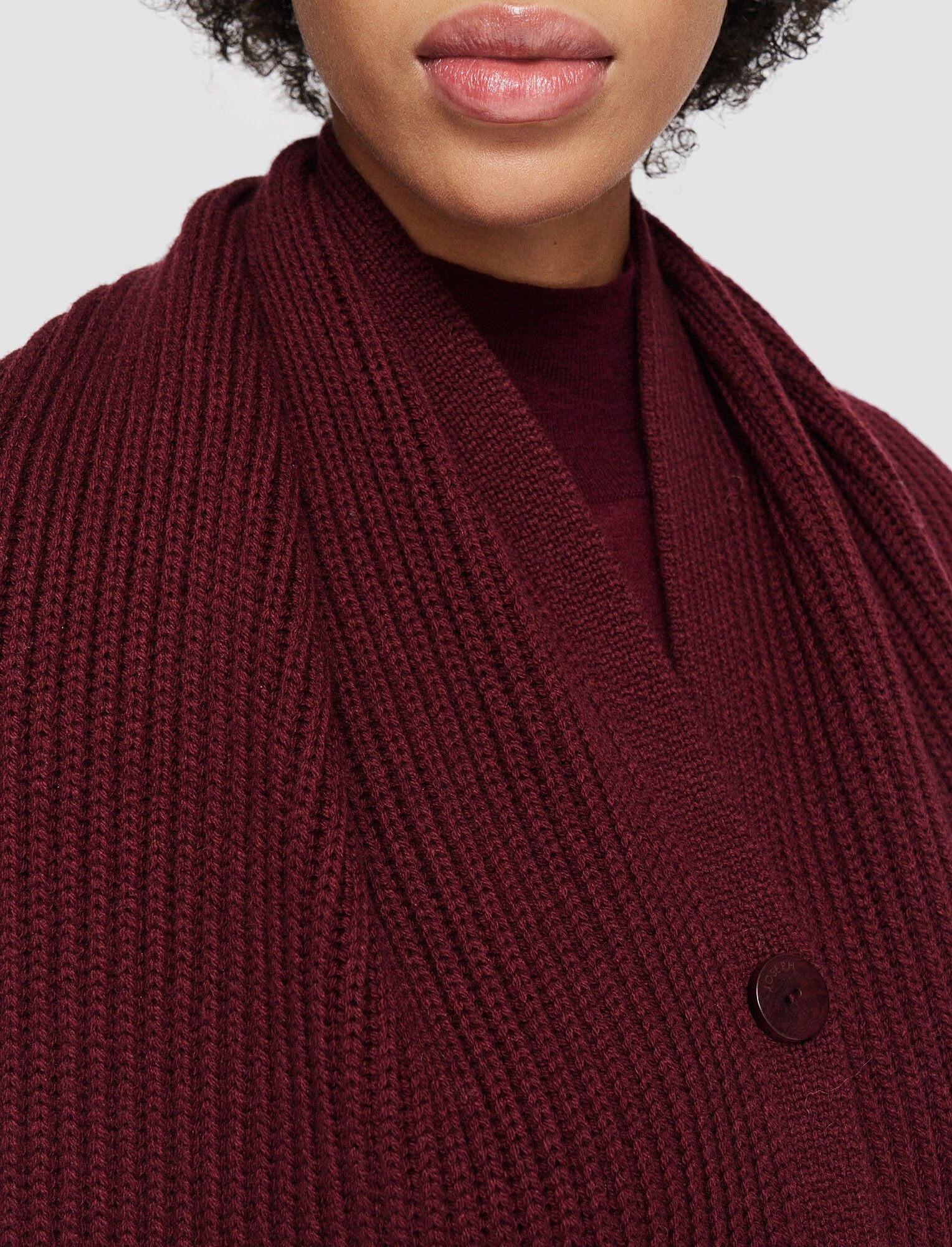 Light Cardigan Stitch Button Scarf - 5