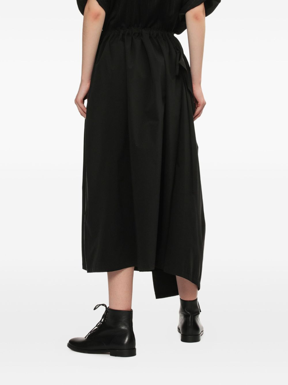 elastic-waist ruffled midi skirt - 4