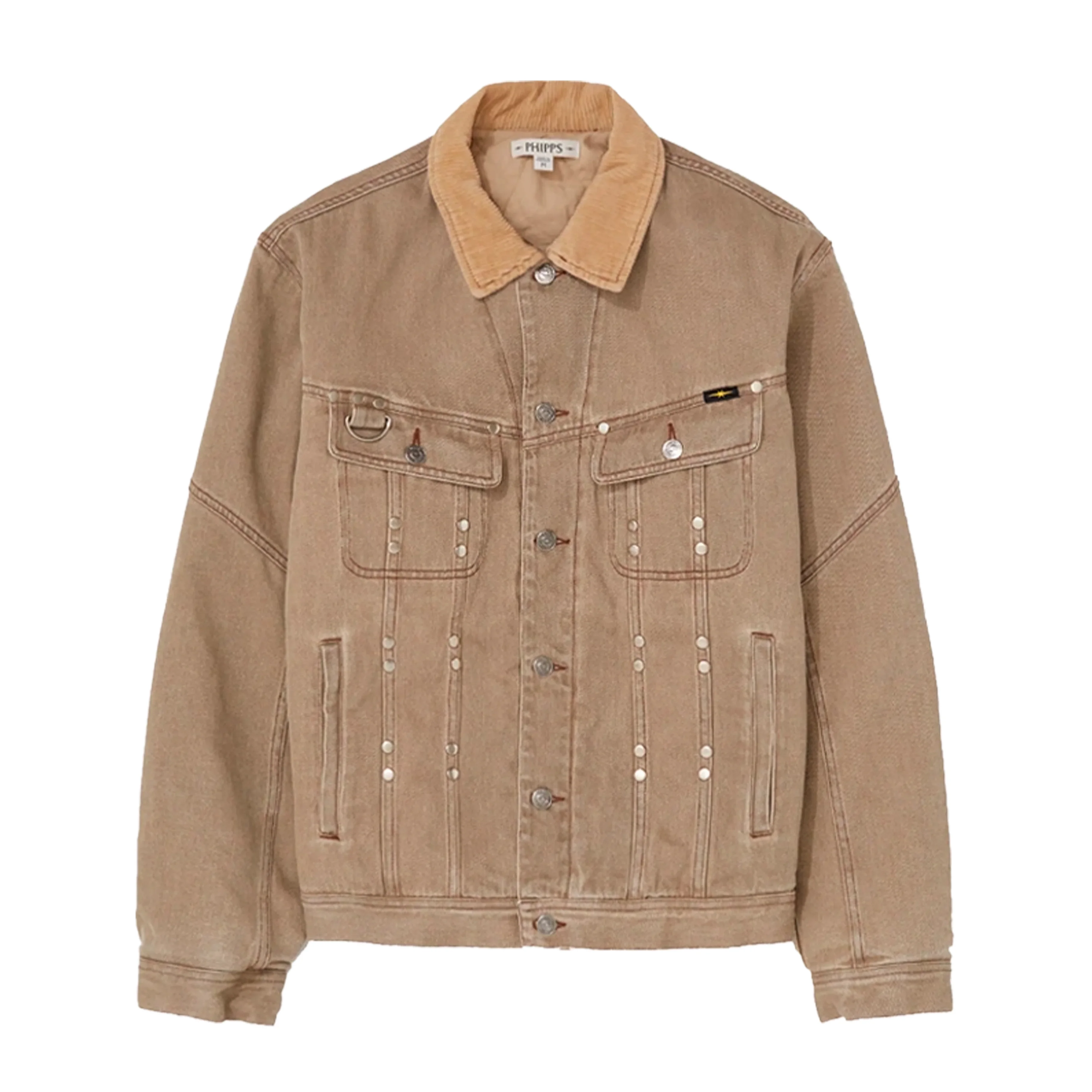 PHIPPS Stud Denim Jacket Beige - 1