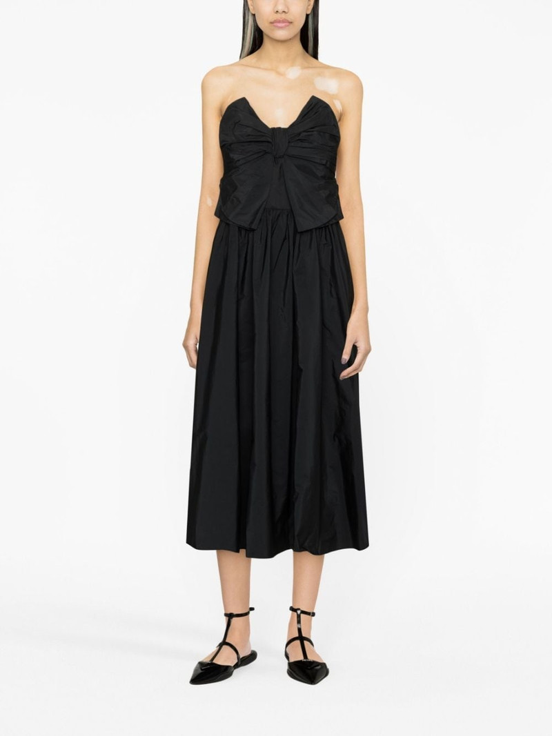 bow appliqué strapless mididress 4