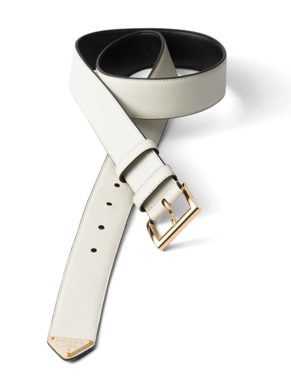 triangle-logo leather belt - 2