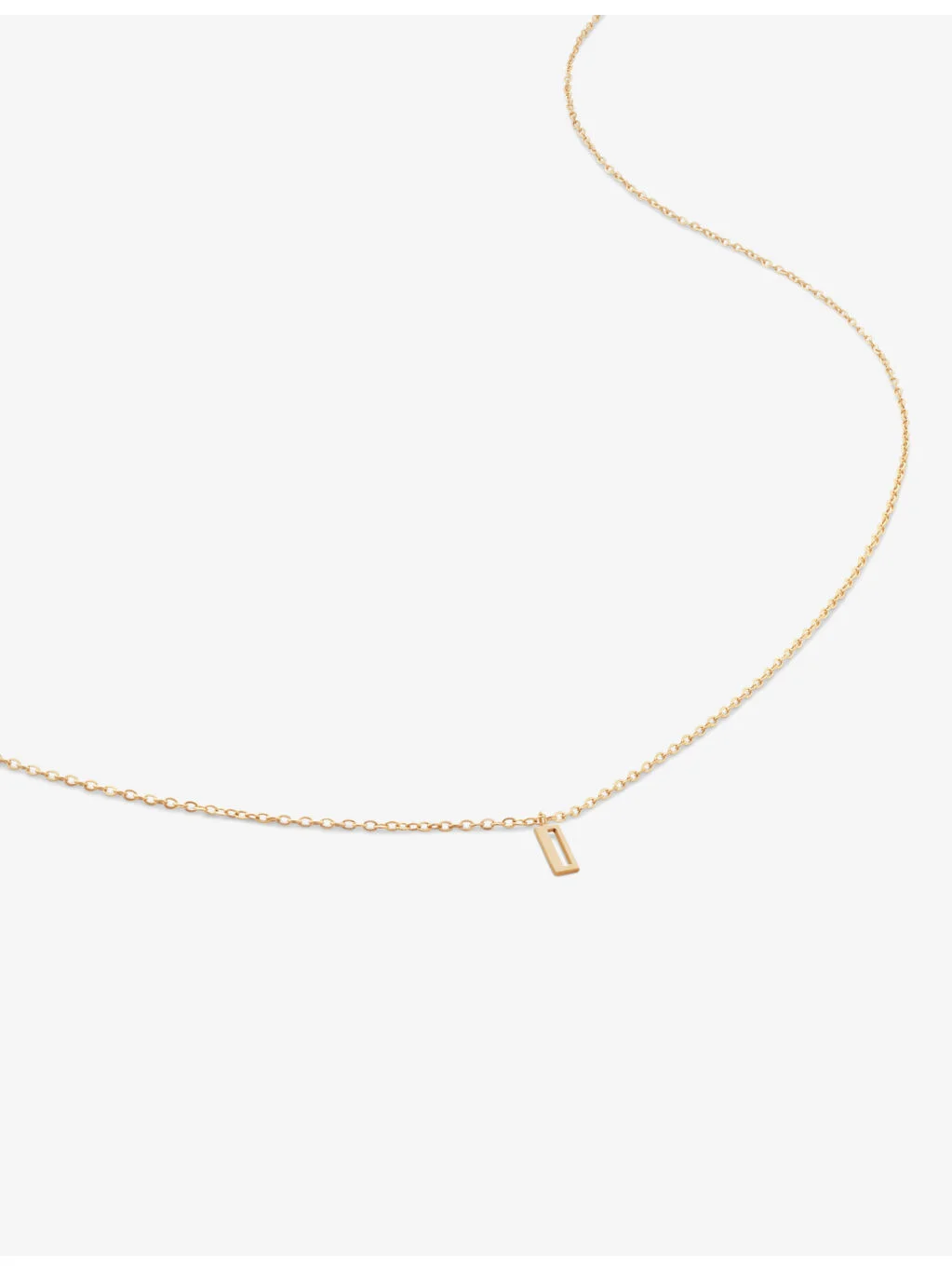 Small letter I 14ct yellow-gold pendant necklace - 1