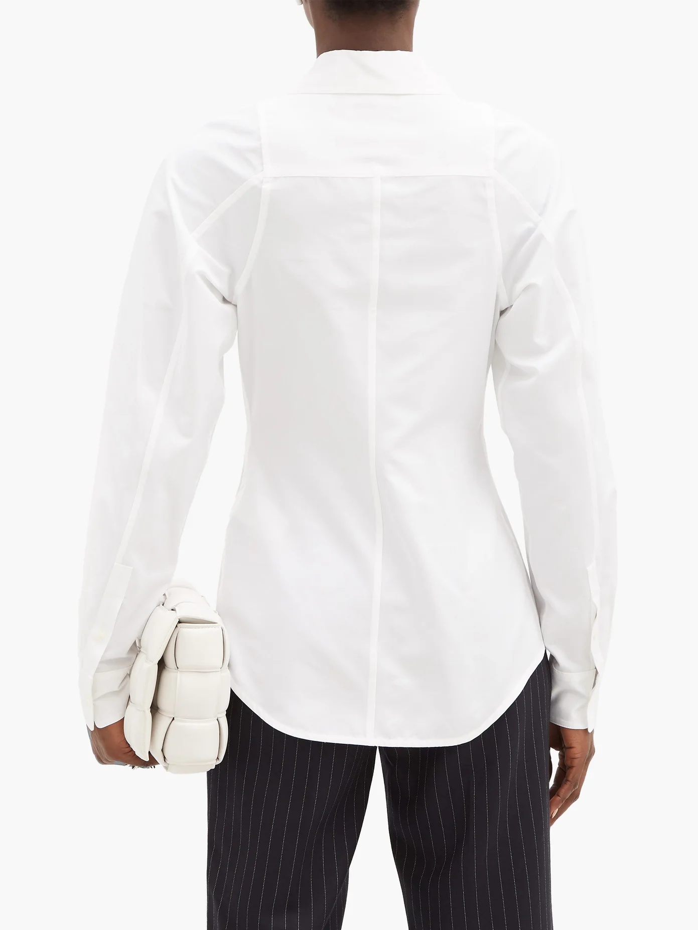 Butterfly-collar cotton-faille shirt - 5