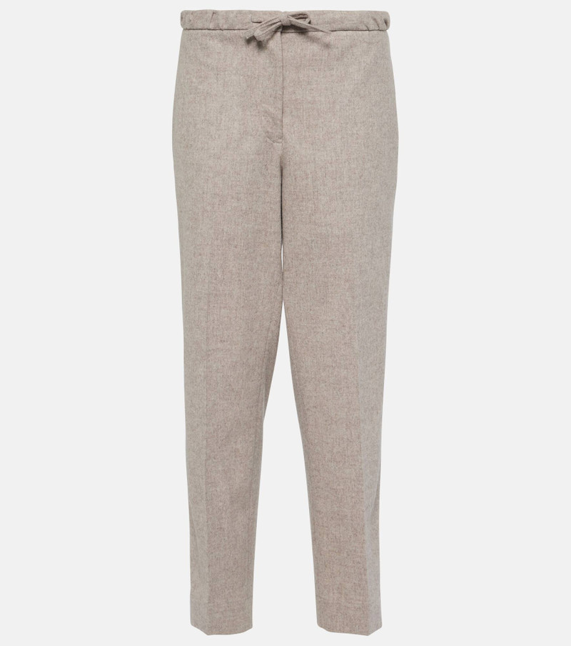 Wool cropped straight pants - 1